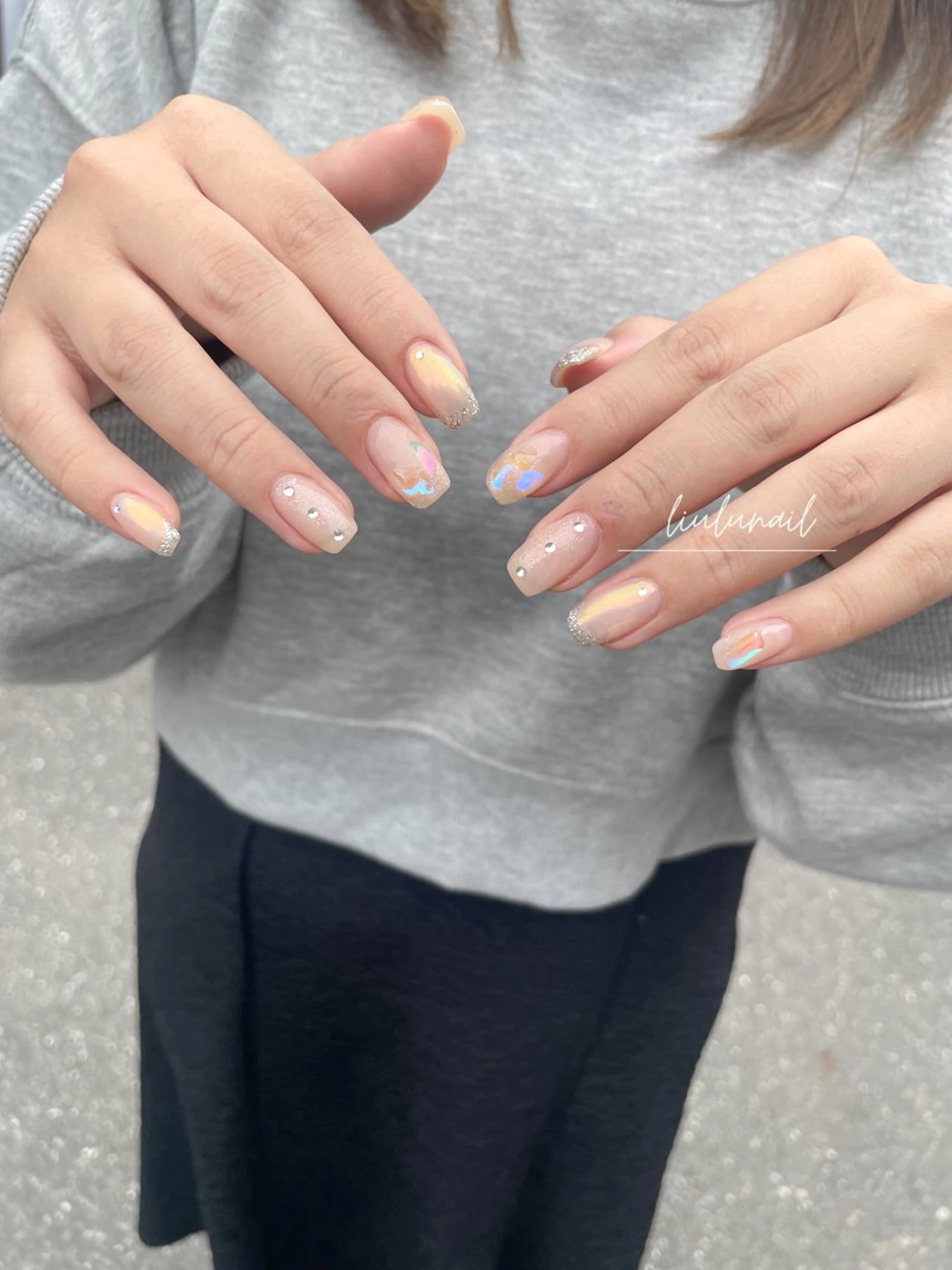 ネイル アートネイル オーロラネイル 氷ネイル・うるうるネイル 持ち込み liulu nailのネイルデザイン