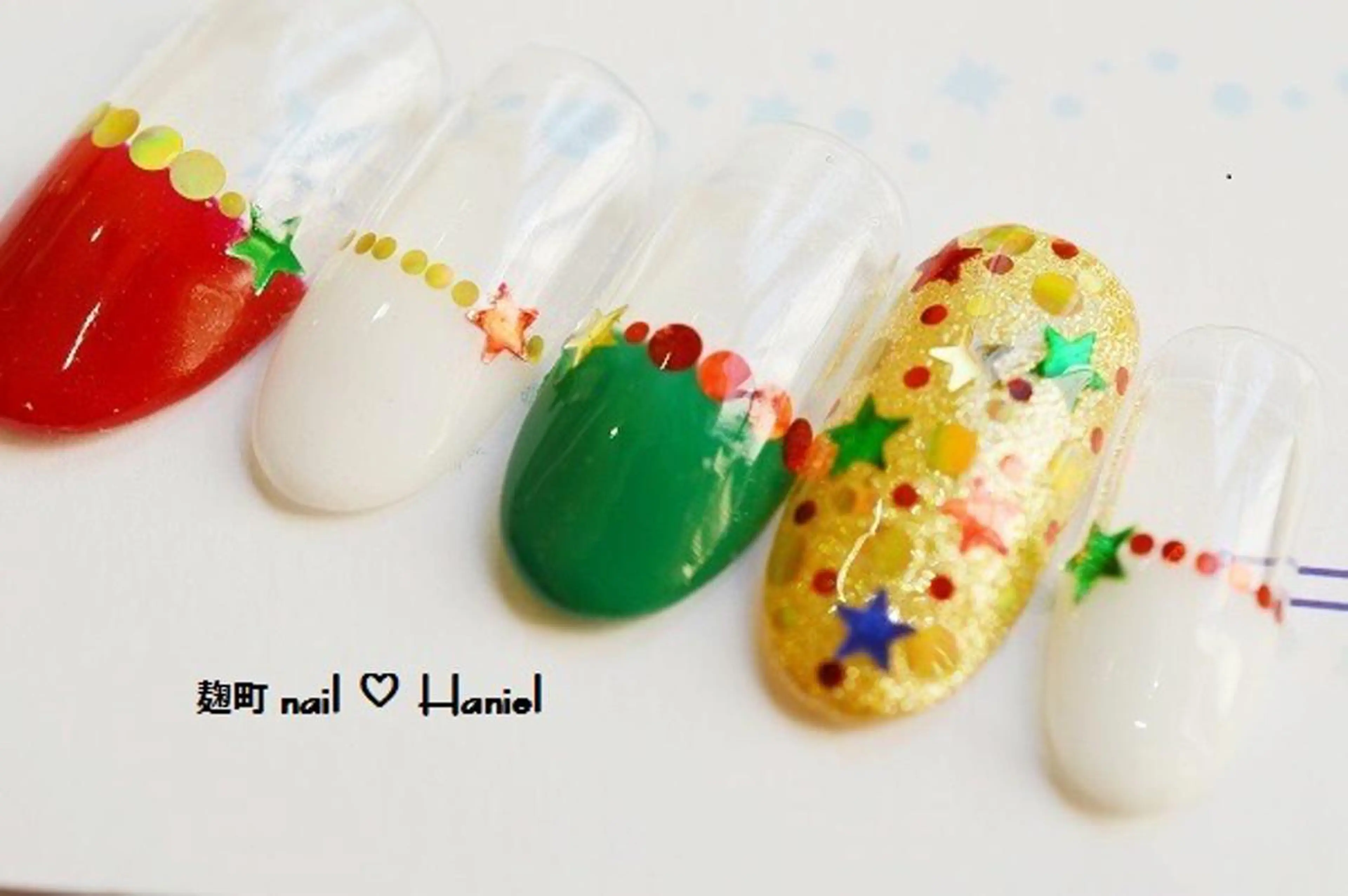 ネイル アートネイル ジェルネイル パラジェル 冬ネイル クリスマス nail Haniel所属・半蔵門サロンハニエル 魅神 ちよのネイルデザイン