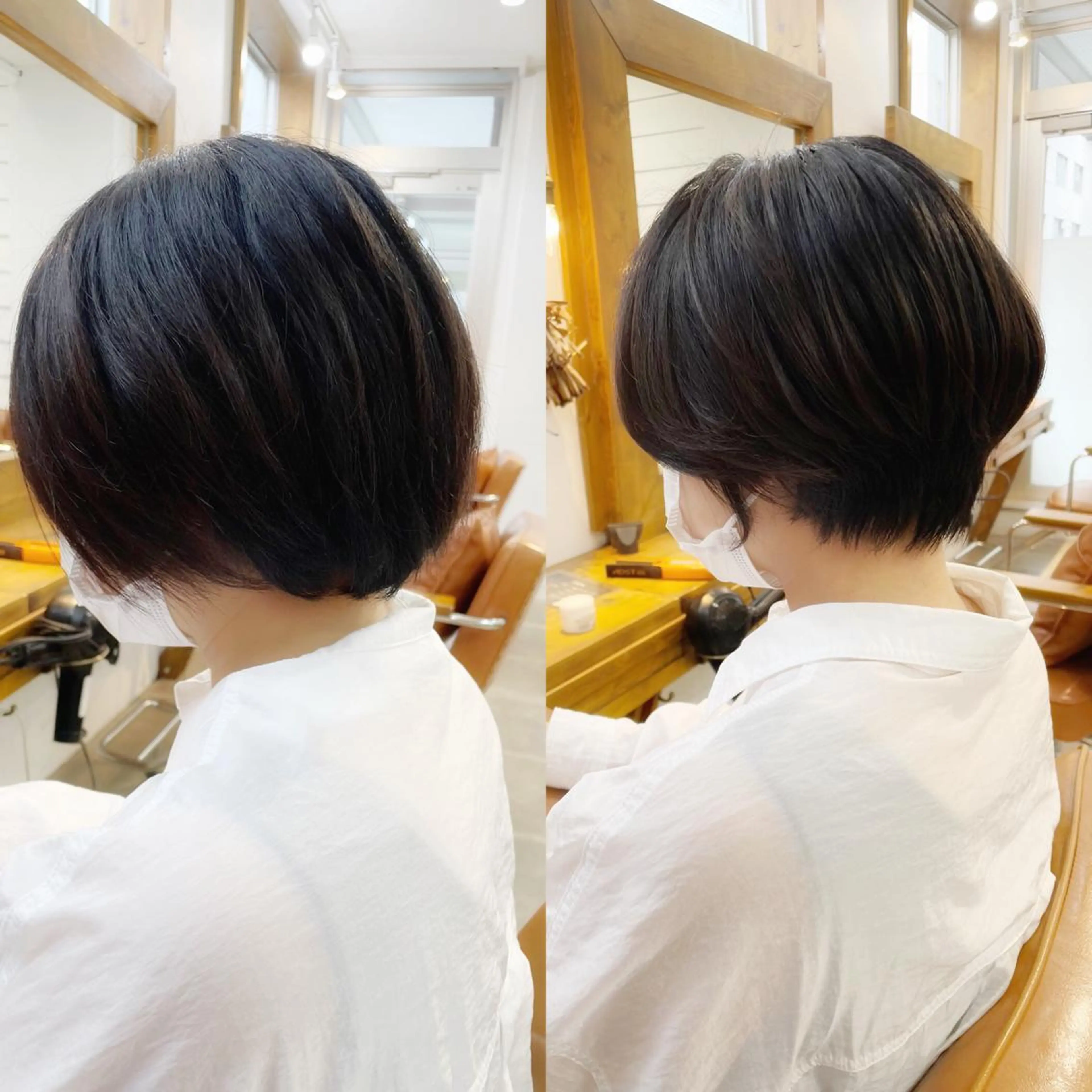 ショート カラー ショートボブ アッシュ ボブ シースルーバング ショートヘア カット ヘアカラー newline銀座所属・銀座ショート/ 大人ショート/金子涼のヘアスタイル