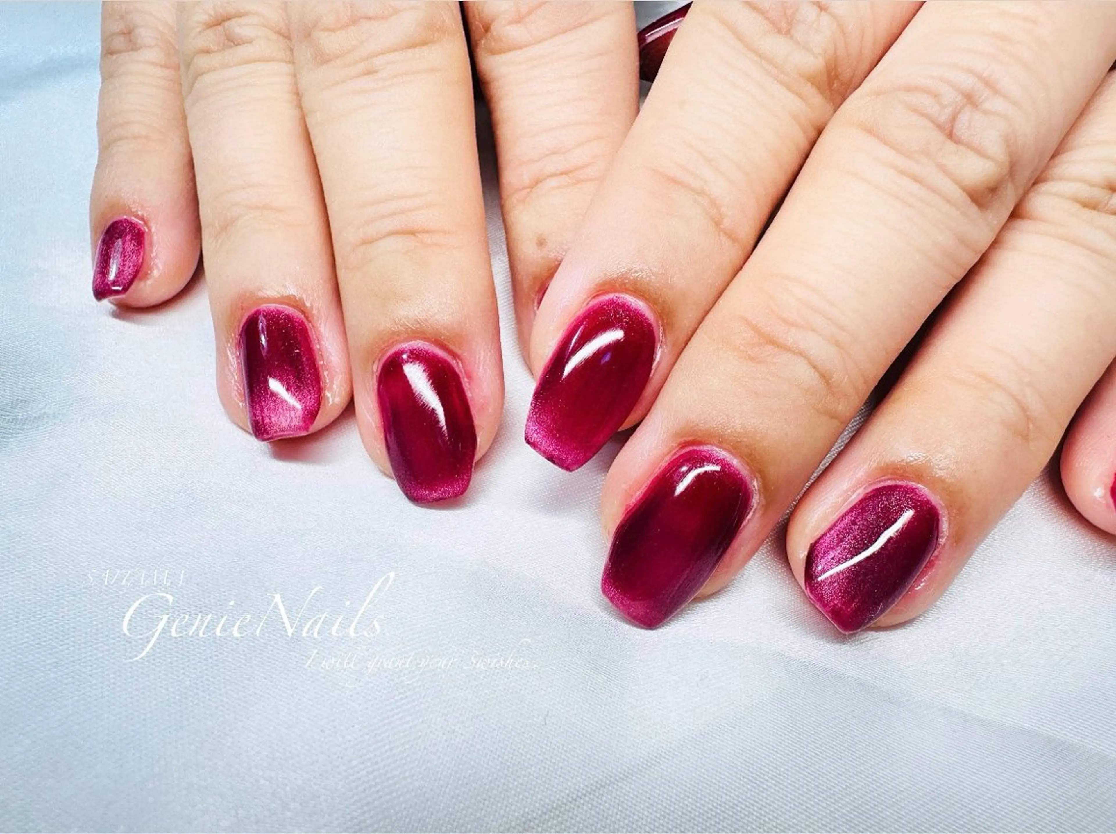 メンズ ネイル アートネイル 長さ出し 氷ネイル・うるうるネイル ロングネイル 持ち込み Genie Nailsのネイルデザイン