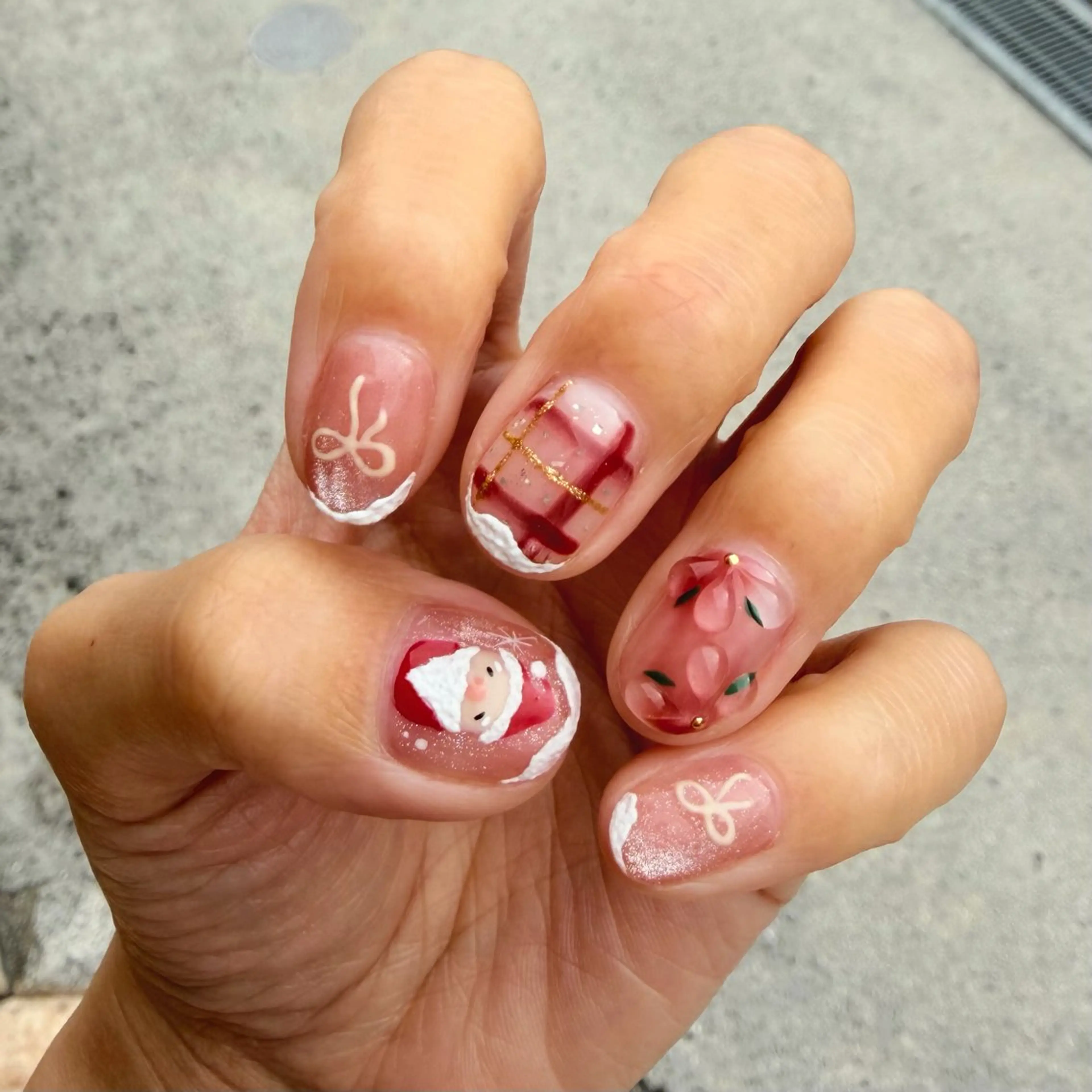 ネイル ショートネイル 冬ネイル クリスマス soleil所属・舞鶴 奈々美のネイルデザイン