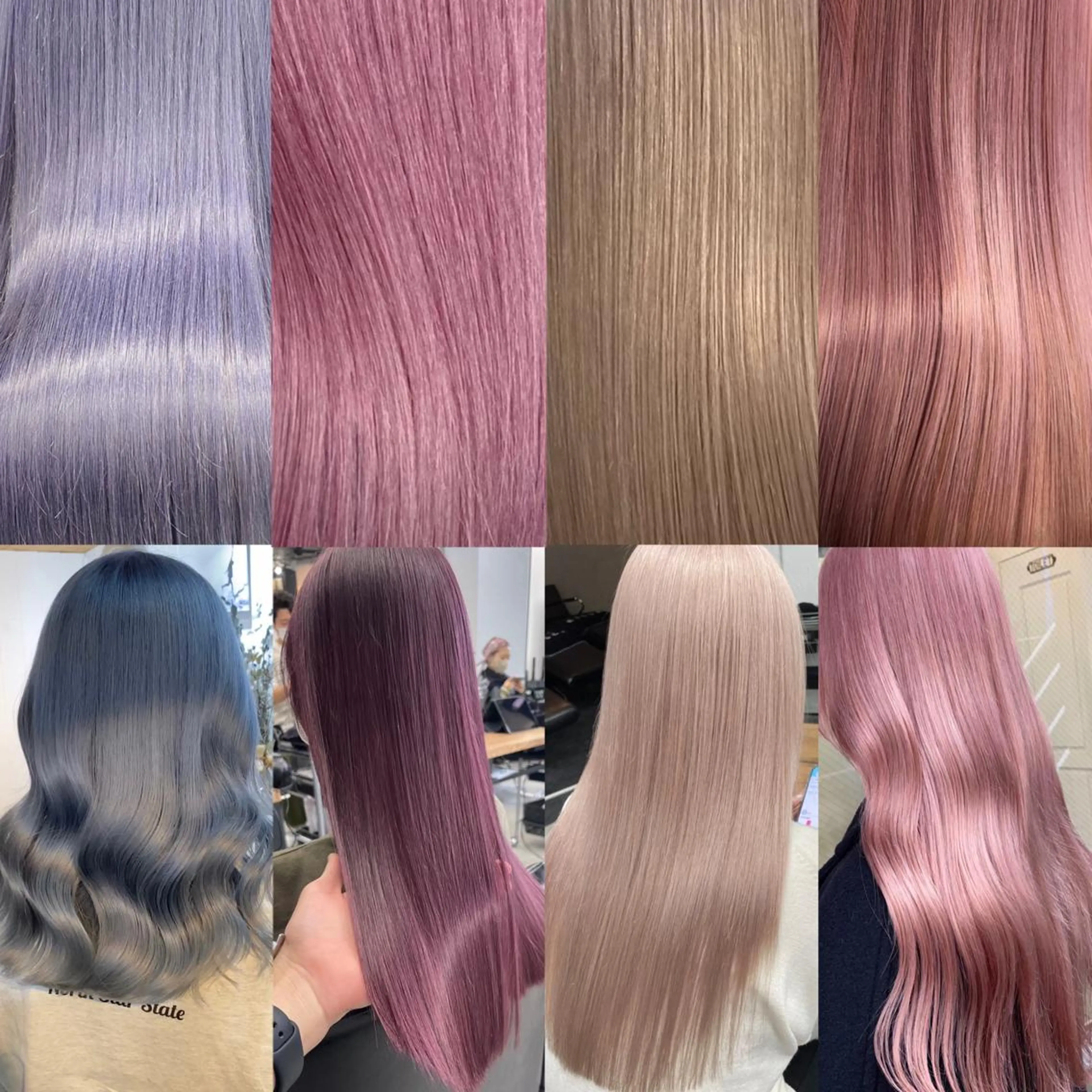 ロング カラー ヘアアレンジ ダブルカラー ハイトーンカラー トリートメント カット ヘアカラー トリートメント 🧸艶々韓国ヘア 🧁mizunaのヘアスタイル