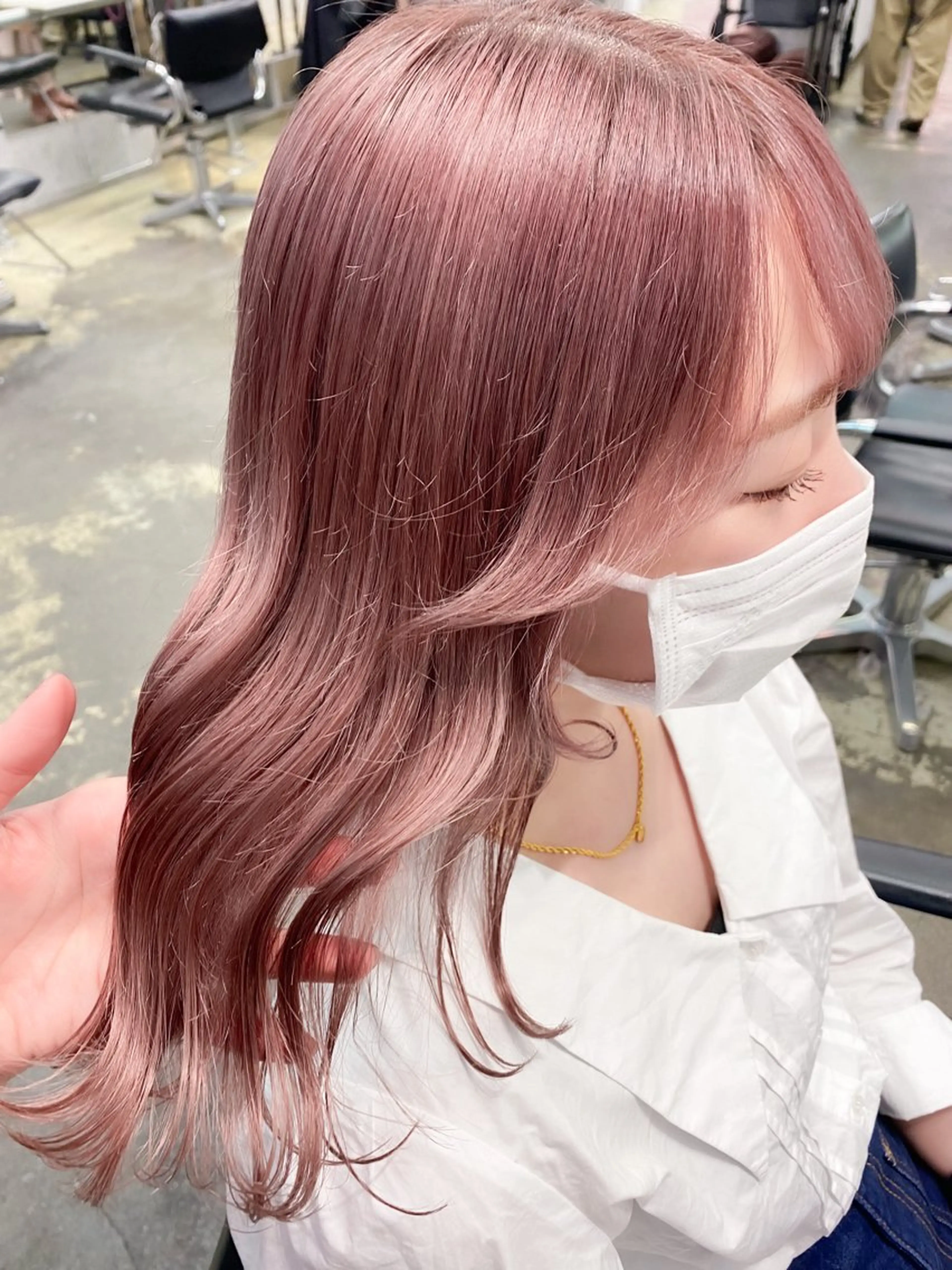 セミロング カラー ヘアアレンジ 💗💗韓国レイヤー yu-ki💗💗のヘアスタイル