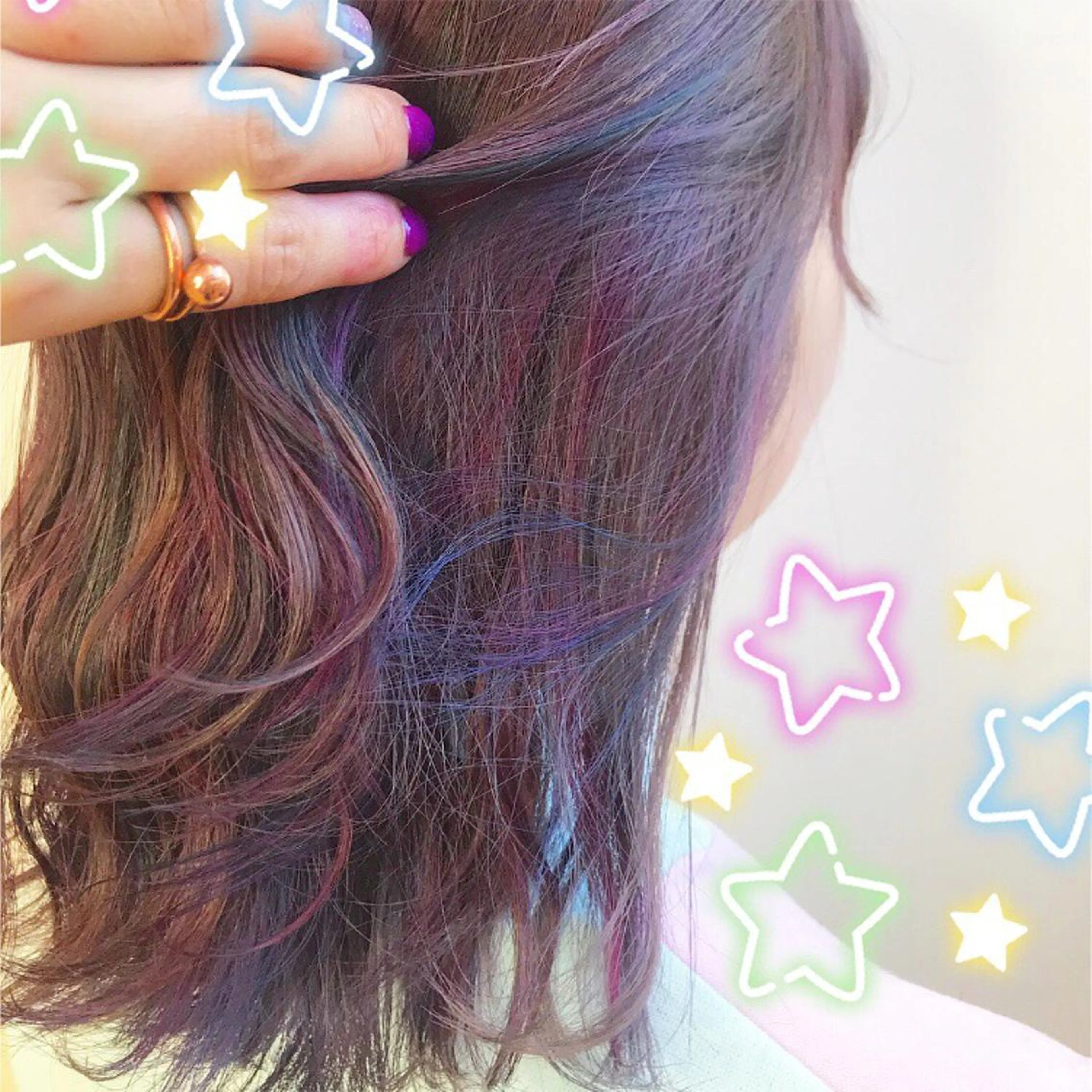 ミディアム カラー ユニコーンカラー EMANON新宿東口所属・新宿駅近♡ ♡個室♡三都季🌜のヘアスタイル