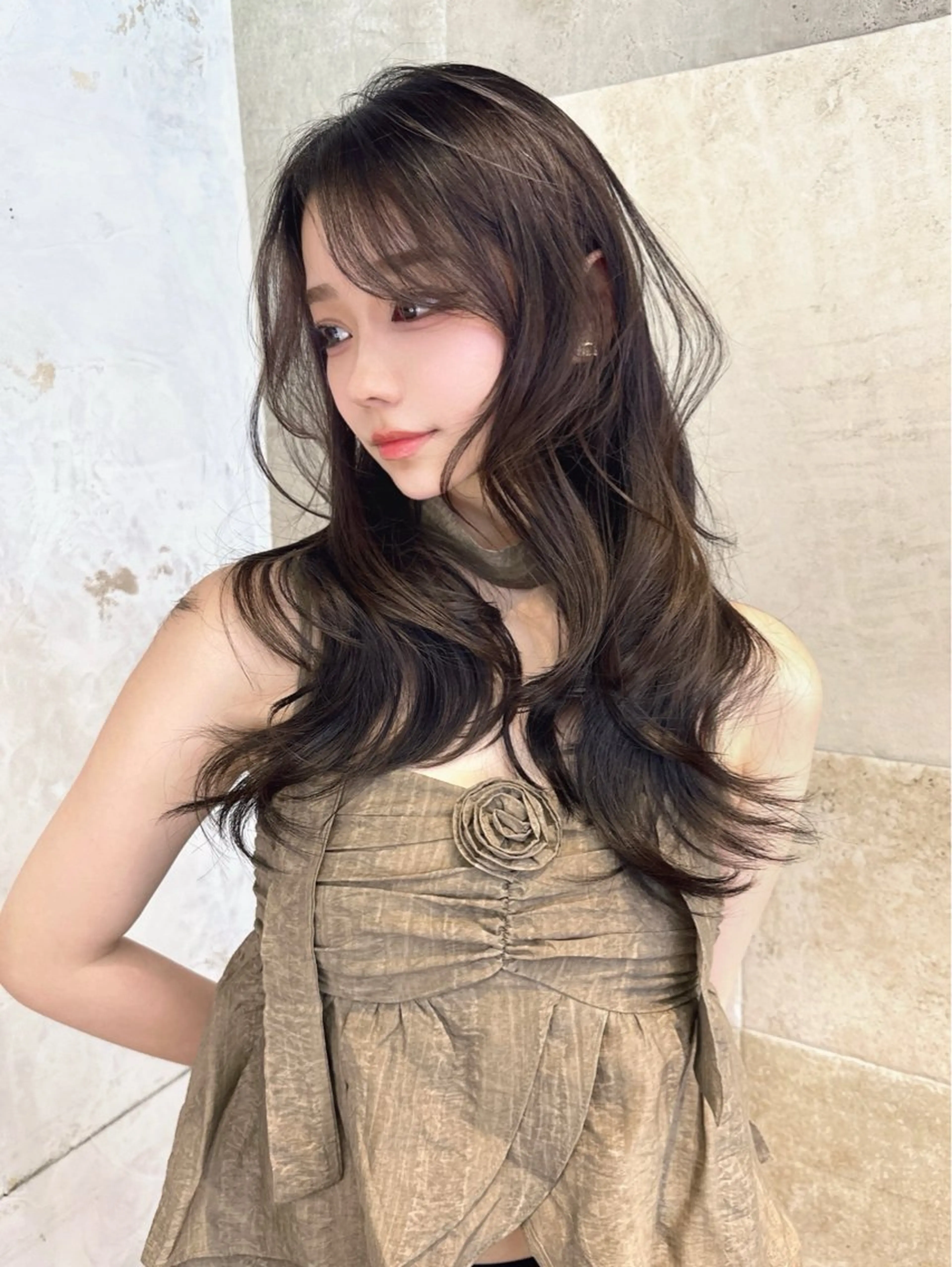 ロング カラー カット ヘアカラー トリートメント 荻野 峻輔/韓国ヘア /レイヤー/艶カラーのヘアスタイル