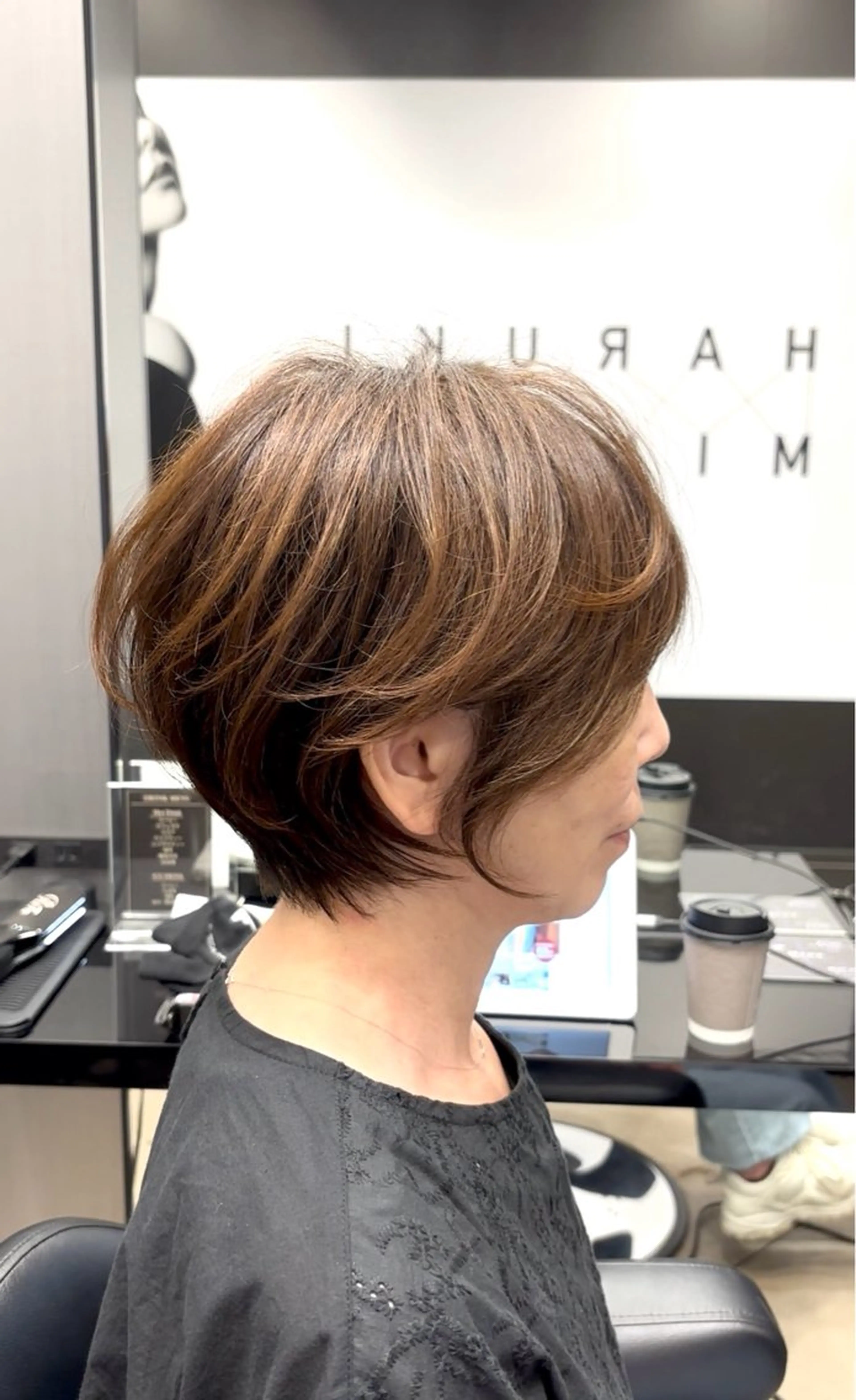 ショート ショートボブ ボブ くせ毛 ショートヘア カット ヘアカラー HARUKI  MINATO Japan広島紙屋町店所属・hmj紙屋町店 脊戸智志のヘアスタイル