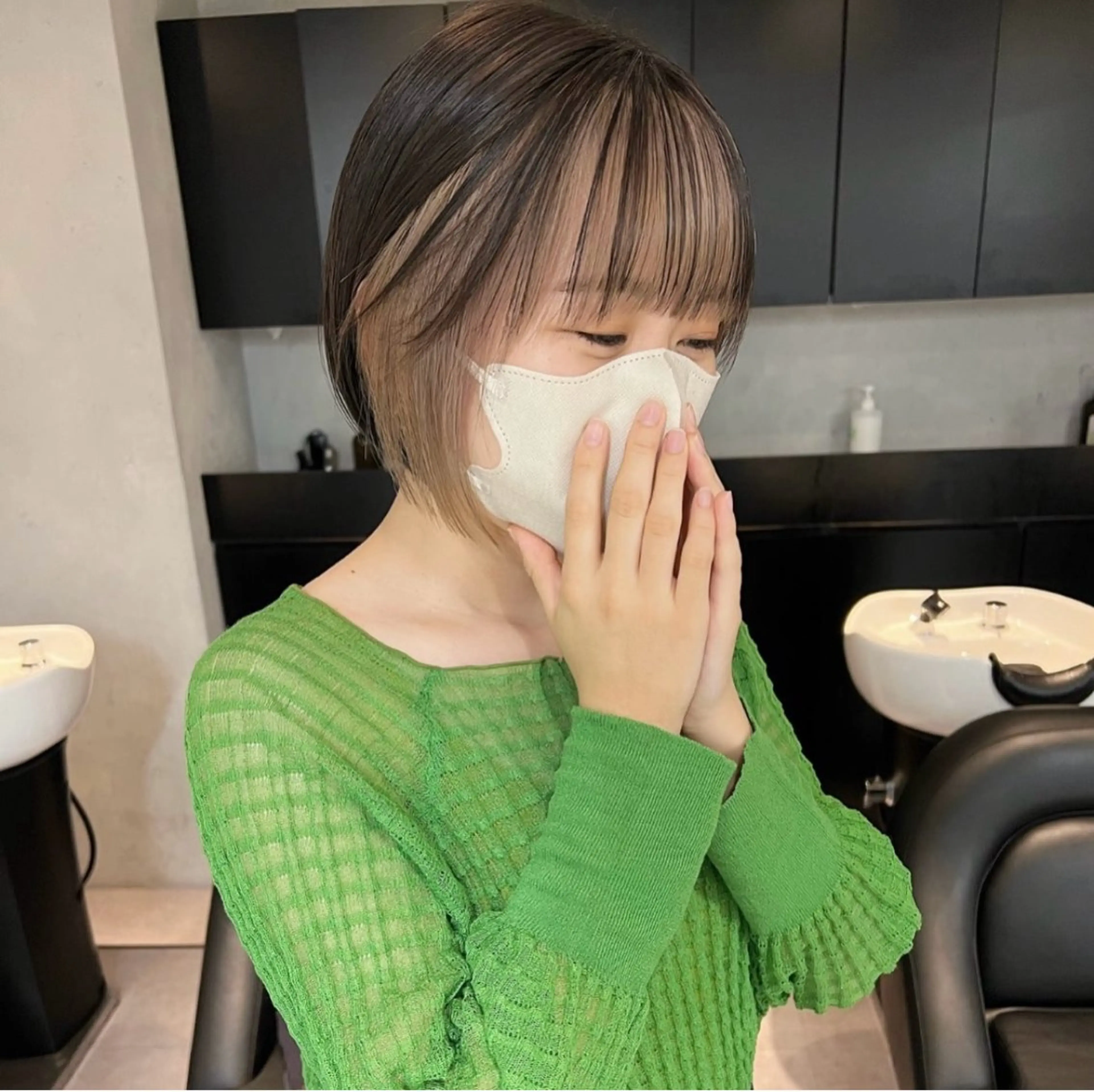 ショート カラー ボブ/ブリーチ/ 梅田中崎町/あかりのヘアスタイル