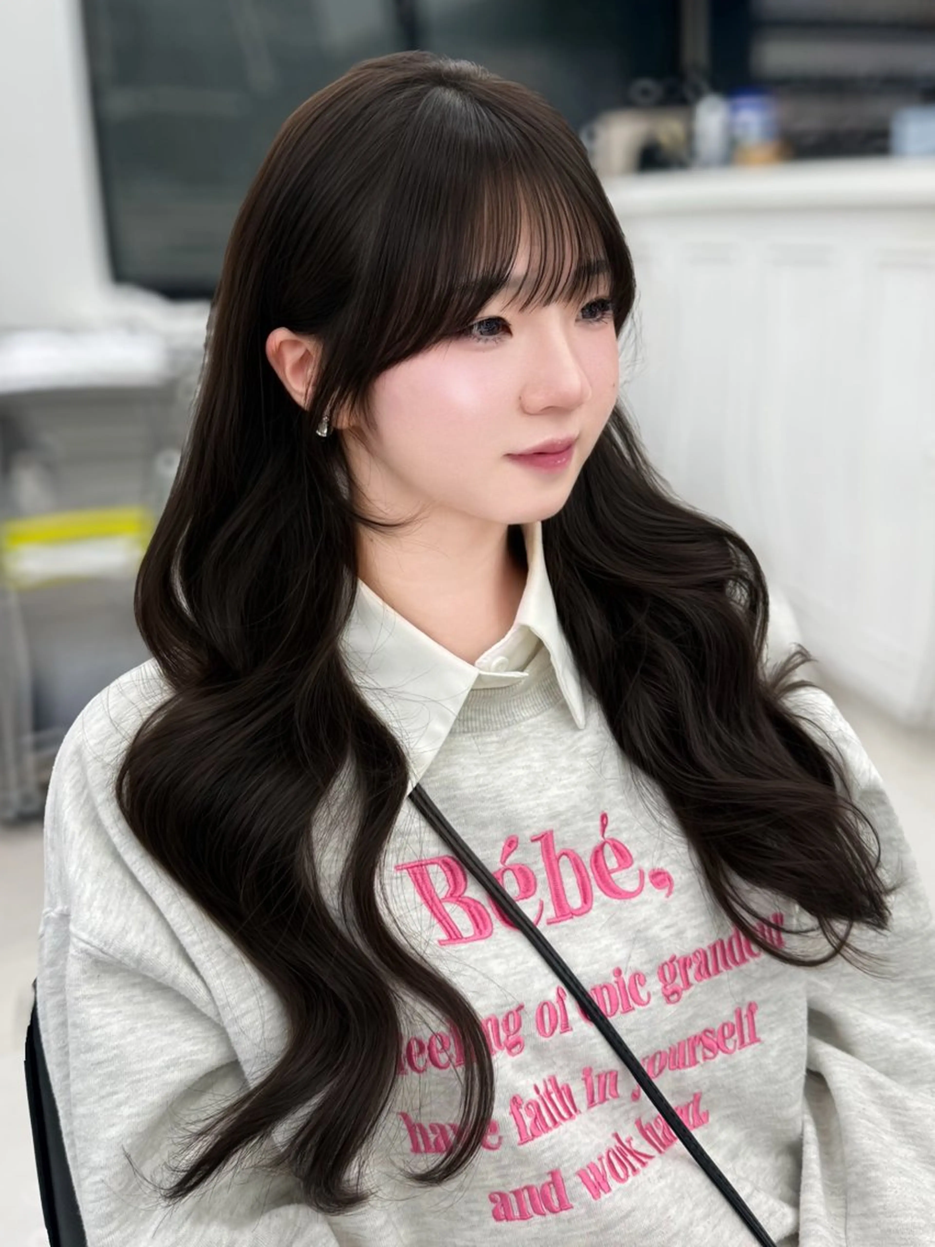 ロング カラー カット ヘアカラー トリートメント 韓国ガーリーヘア🎀 Sayaka🩶🤍のヘアスタイル
