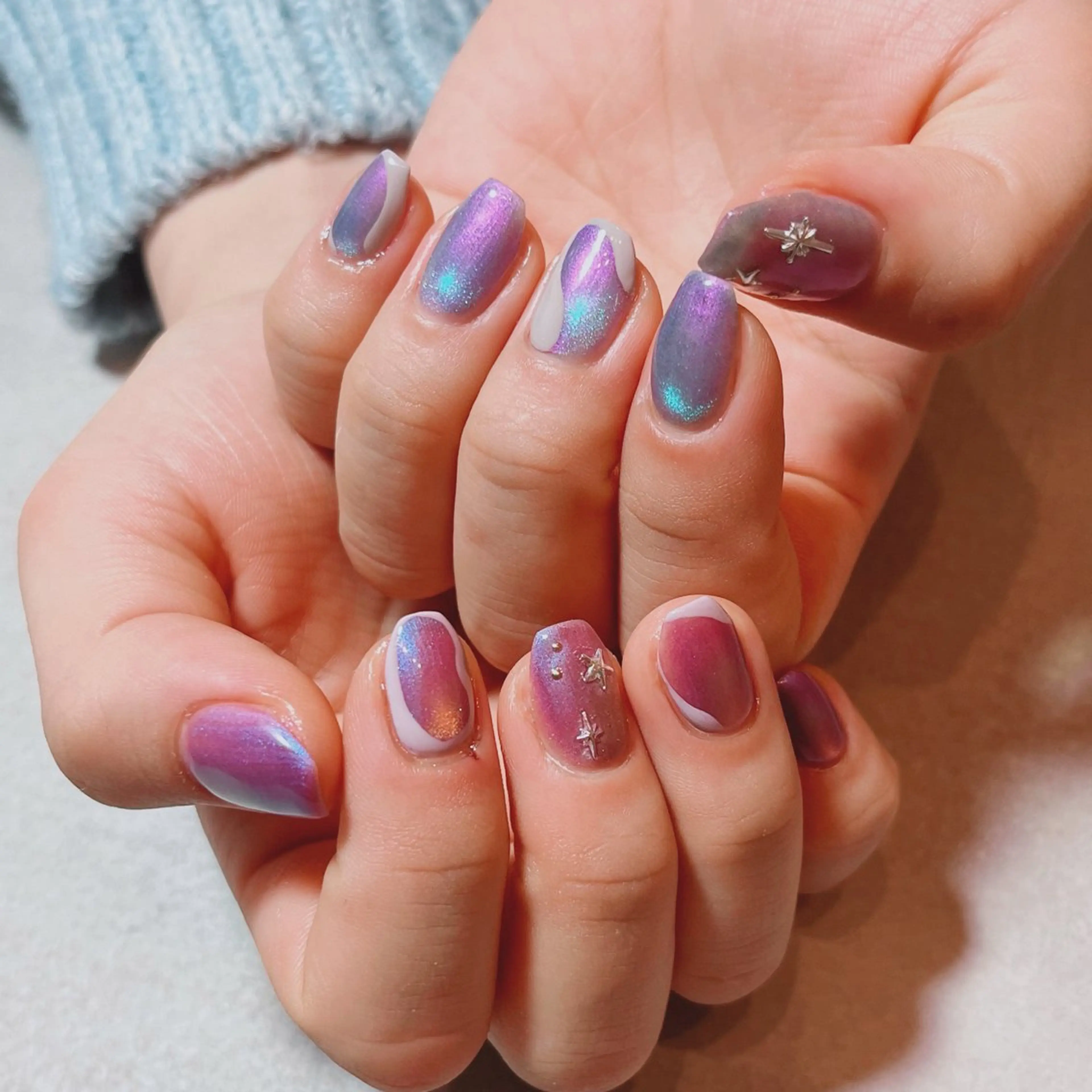 ネイル マグネットネイル ハンドネイル ruirui.naildesign所属・RUI ☆のネイルデザイン