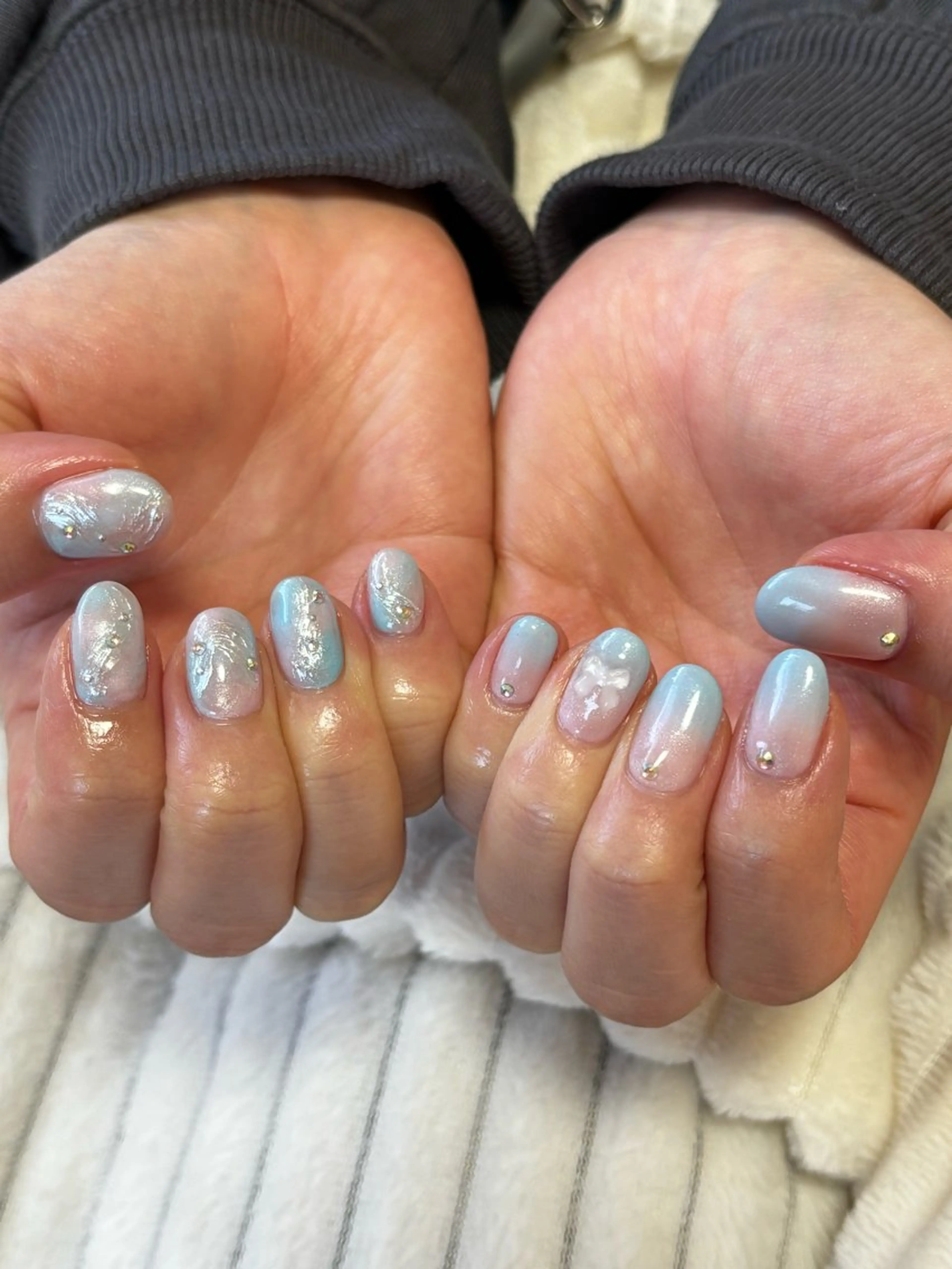 ネイル ジェルネイル キラキラネイル マグネットネイル ニュアンスネイル オフィスネイル ハンドネイル tamu nail 　金町のネイルデザイン