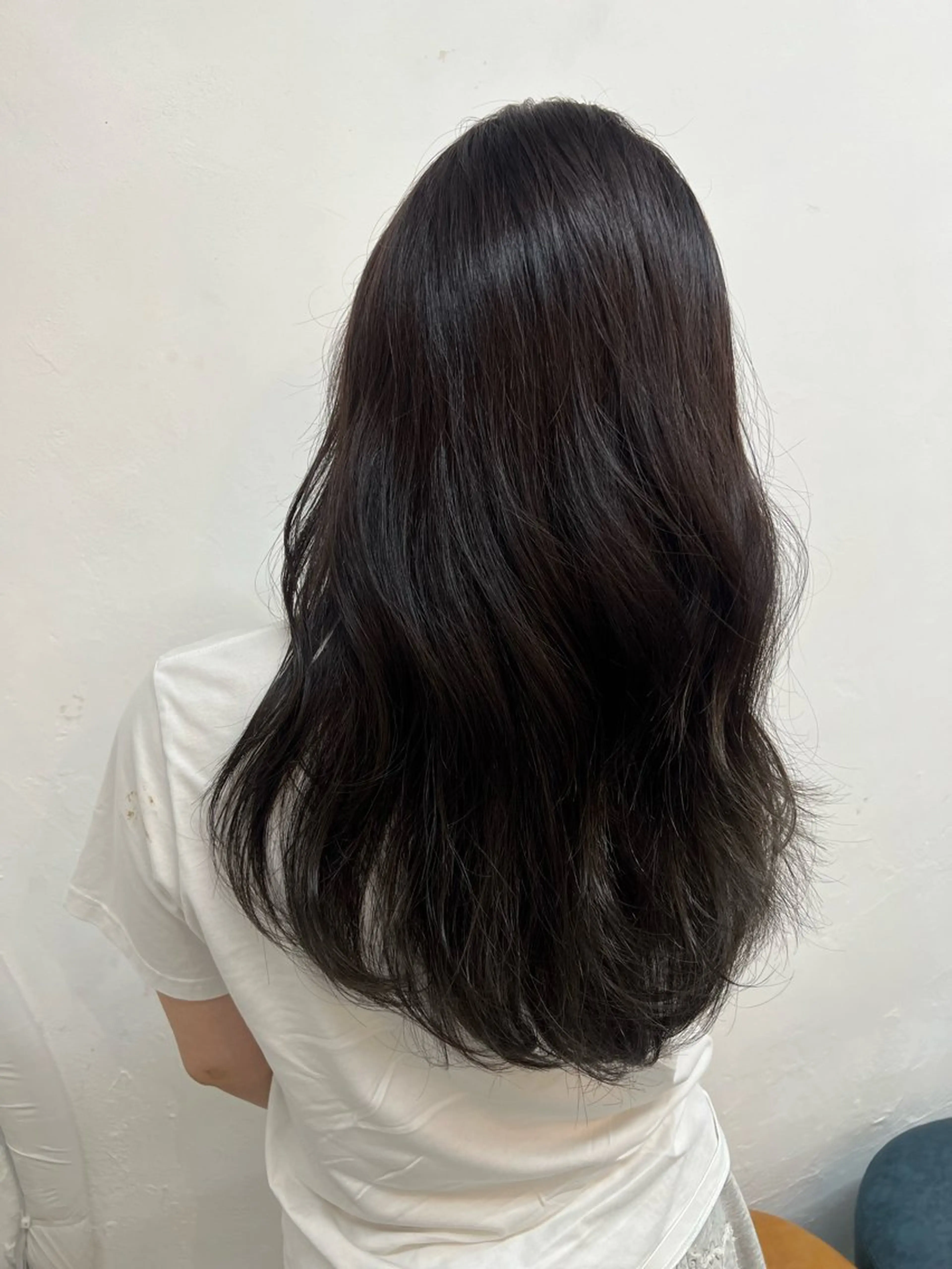 セミロング カラー 黒髪 ヘアカラー トリートメント かわなみ あんのヘアスタイル