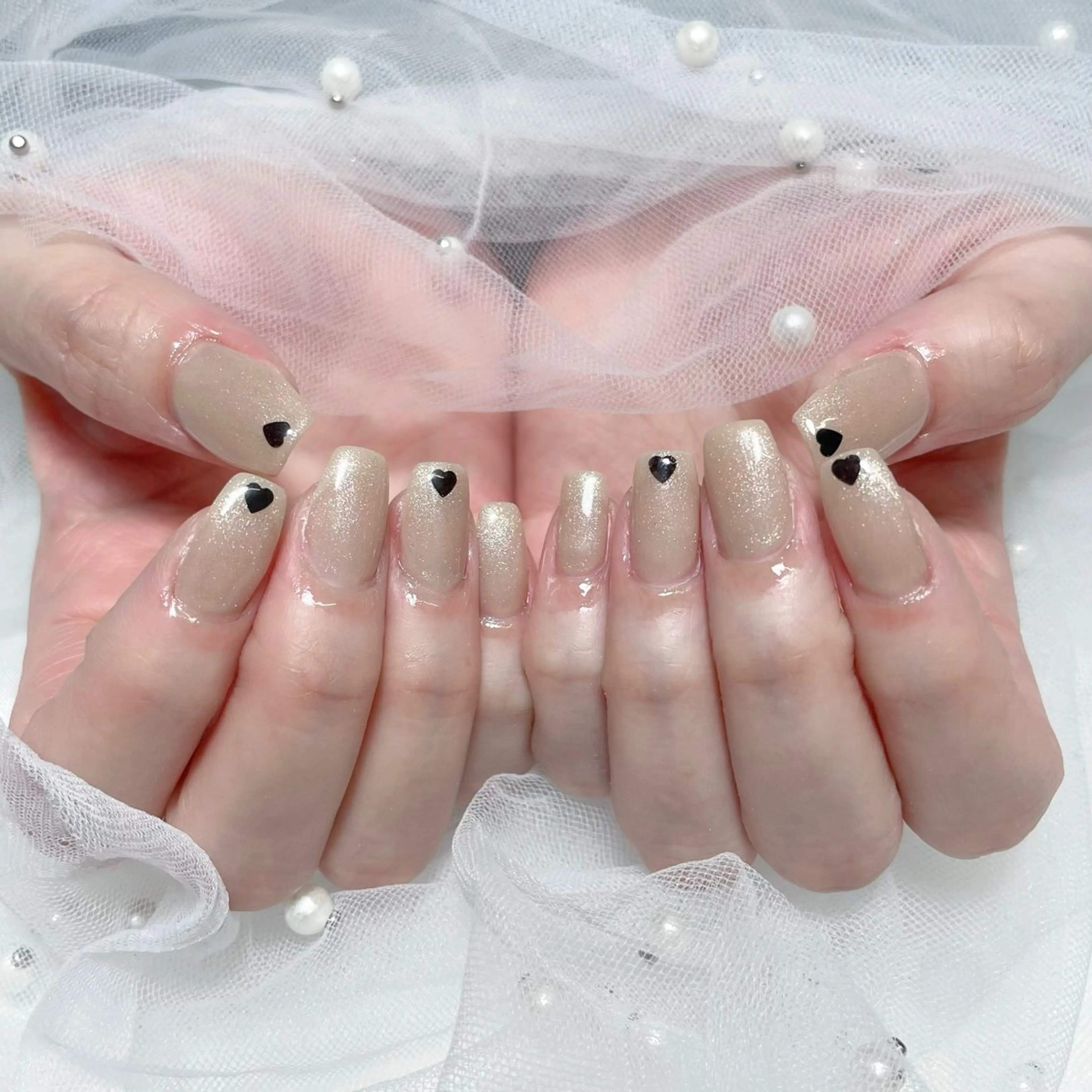 ネイル ハンドネイル 🎀藤沢ガーリーネイ ル/長さ出し🎀のネイルデザイン