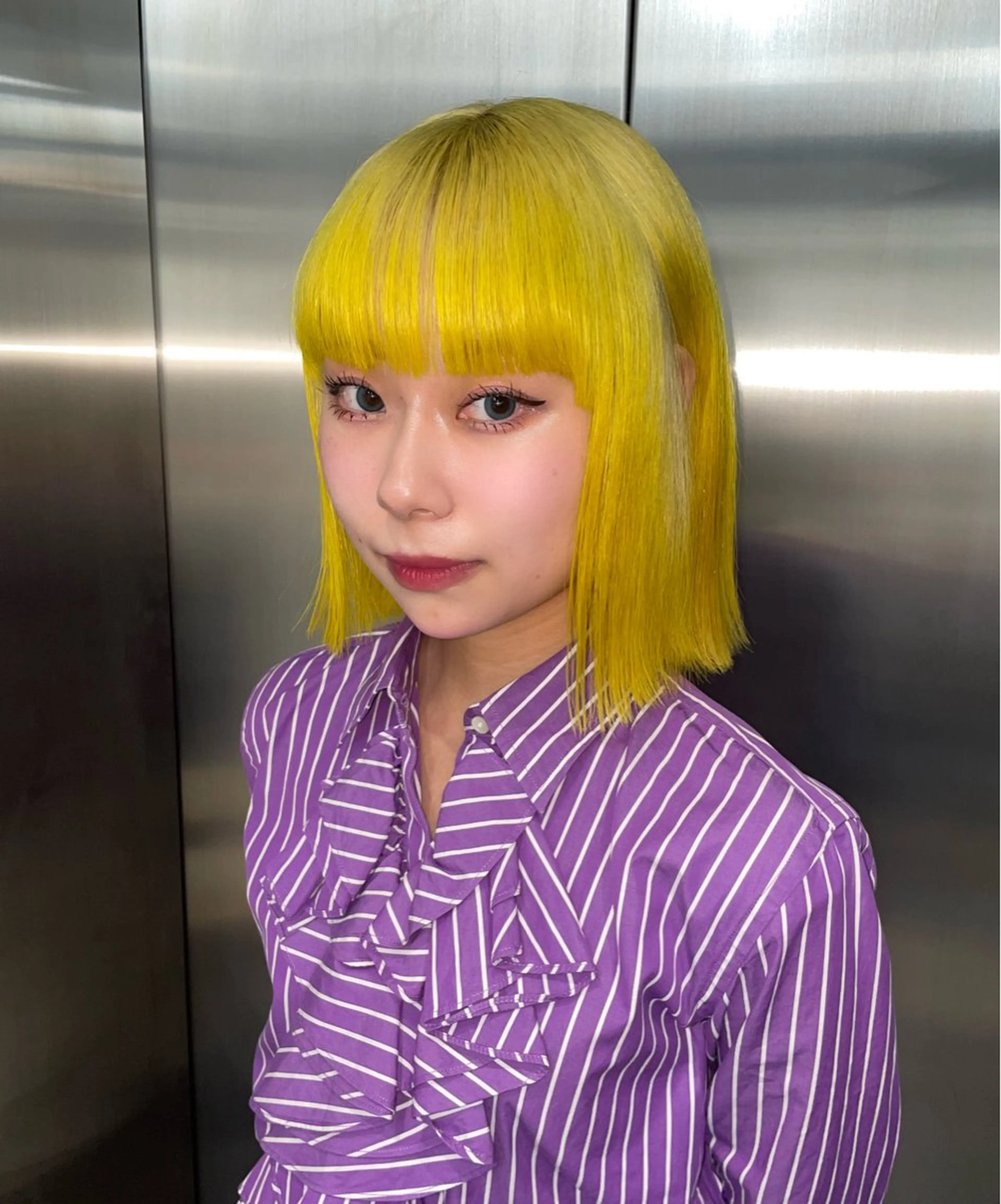 カラー グラデーションカラー イエローカラー ヘアカラー Null所属・残留しないハイトーン 🎀マホのヘアスタイル