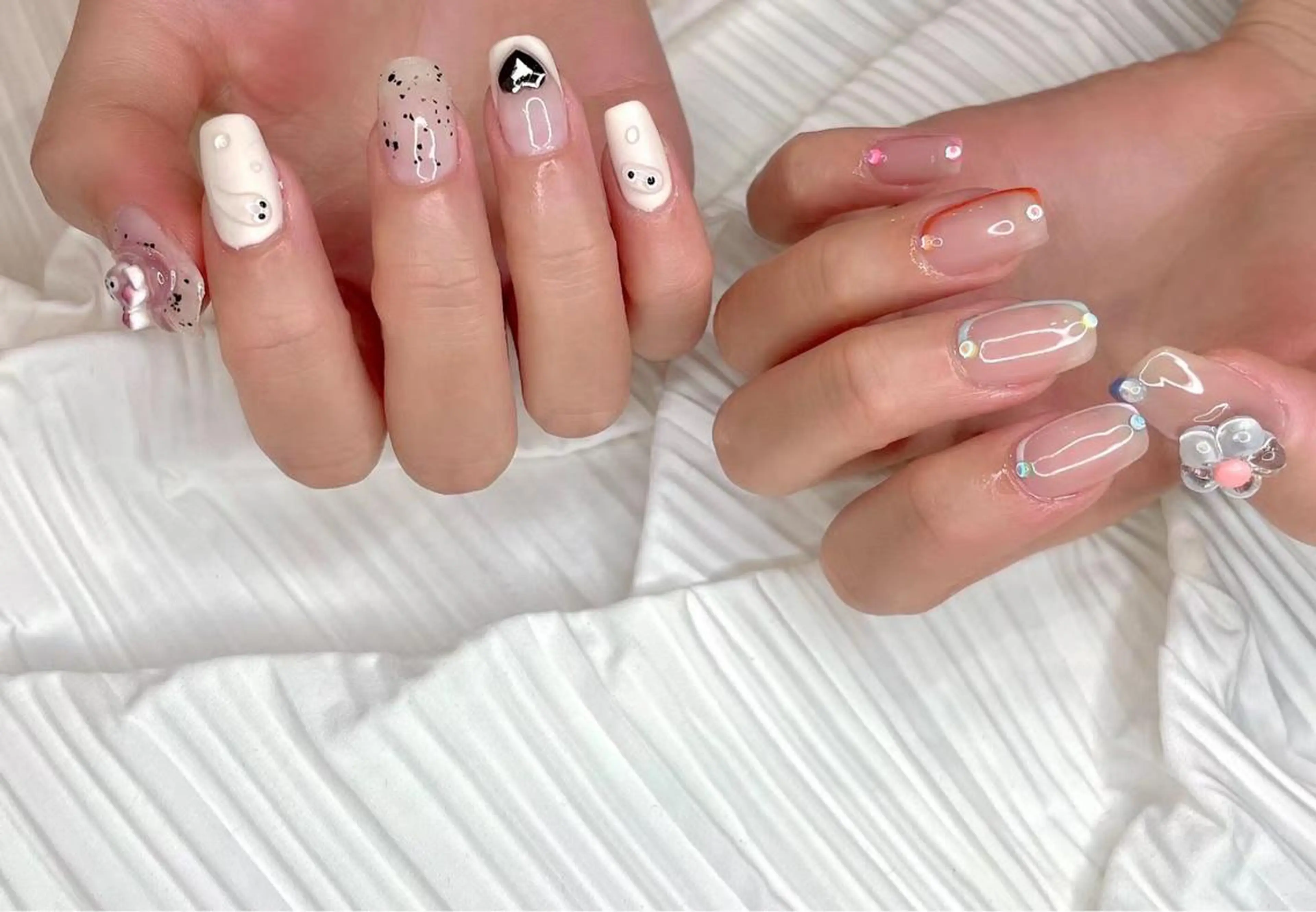 ネイル アートネイル ホワイト Babarla Nailのネイルデザイン
