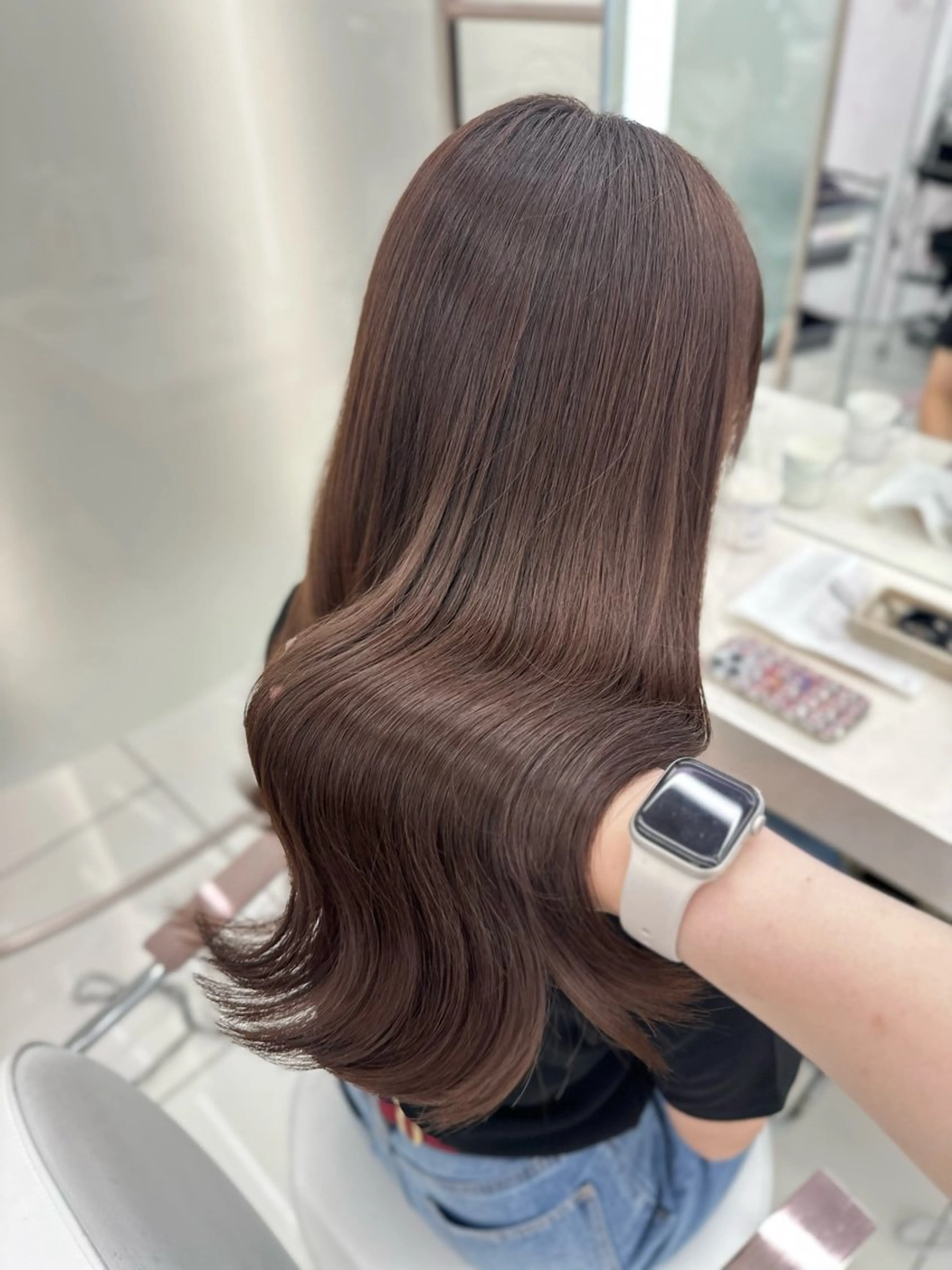 セミロング カラー ヘアアレンジ ブラウンカラー COA GINZA所属・マコ / ボブカット /前髪顔まわりカットのヘアスタイル