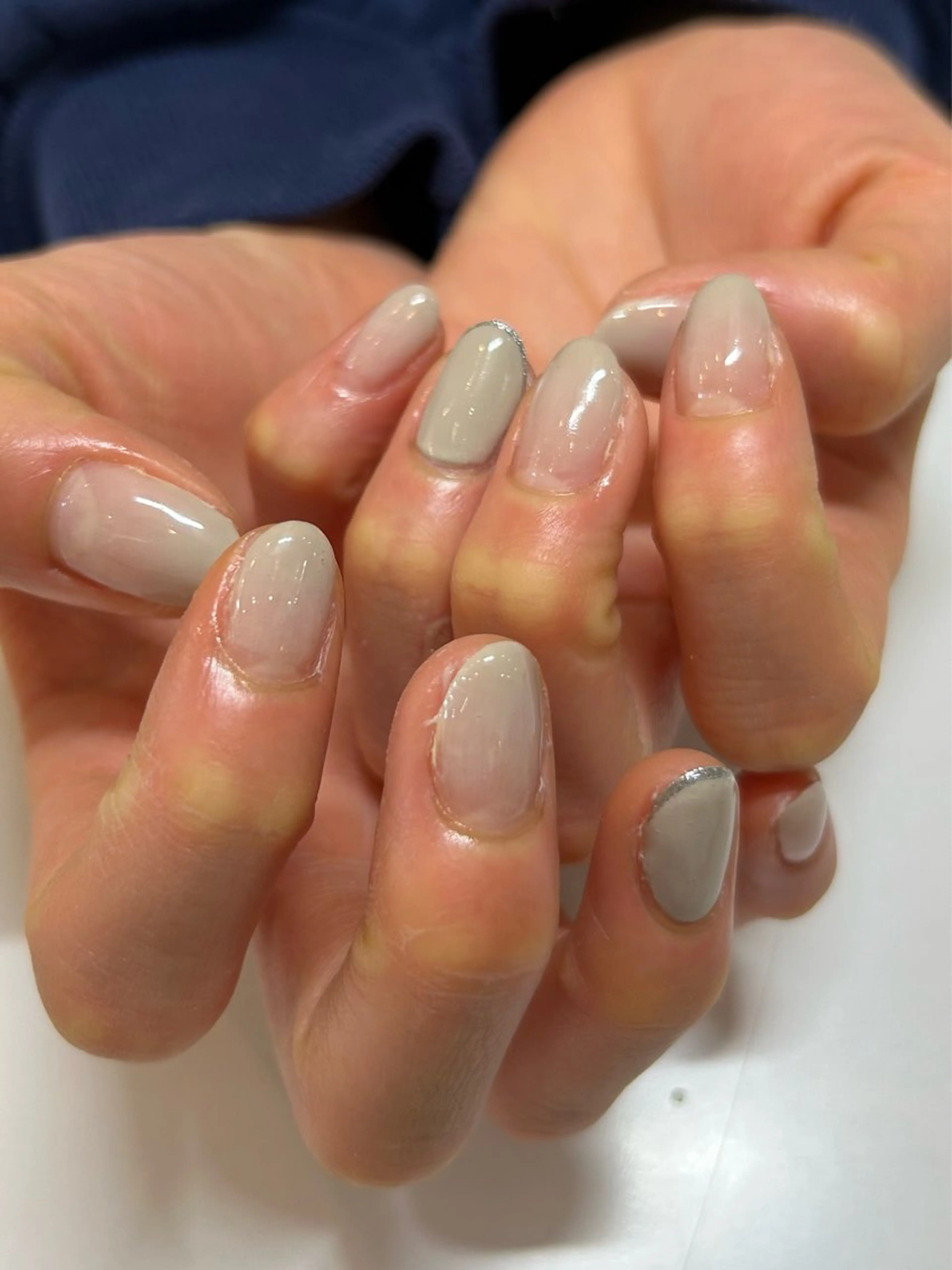 ネイル フレンチネイル グラデーション ラメ(グリッター) maninail ayaのネイルデザイン