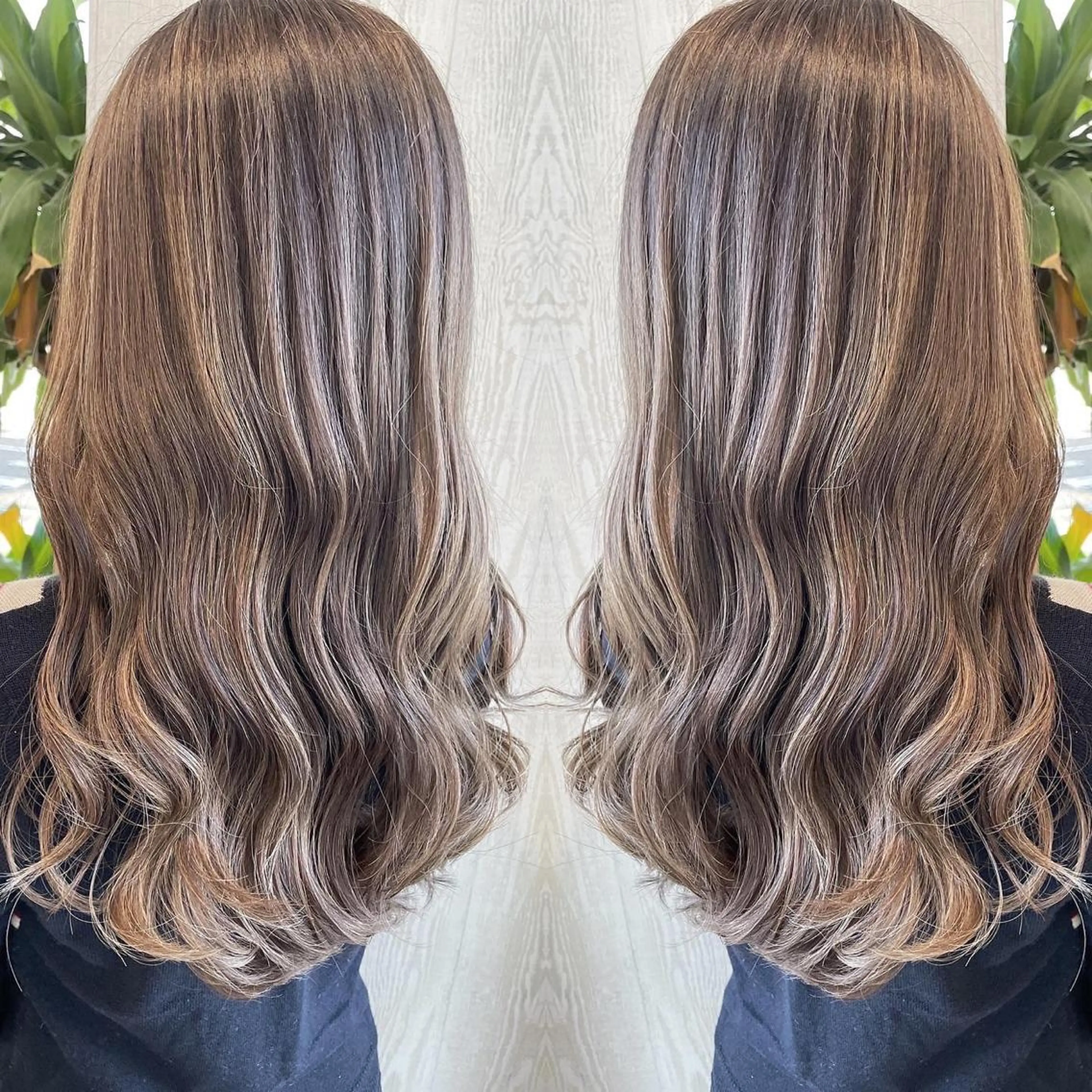 ロング カラー アッシュ ベージュカラー 外国人風カラー レイヤーカット ヘアカラー トリートメント 河合秀明/ハイライト /インナーカラーのヘアスタイル