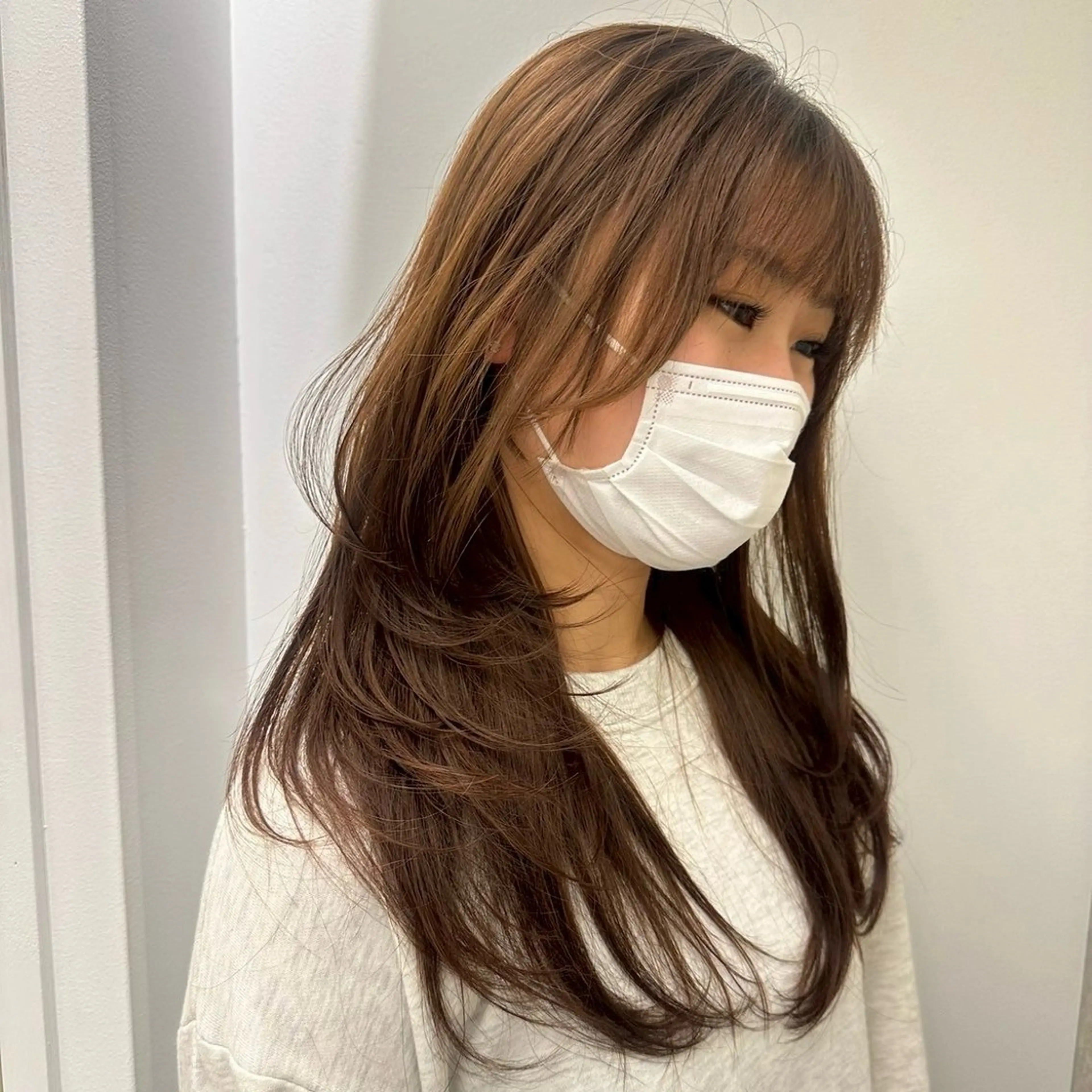 セミロング カット 平成GAL/ブラウン 系/ココトキのヘアスタイル