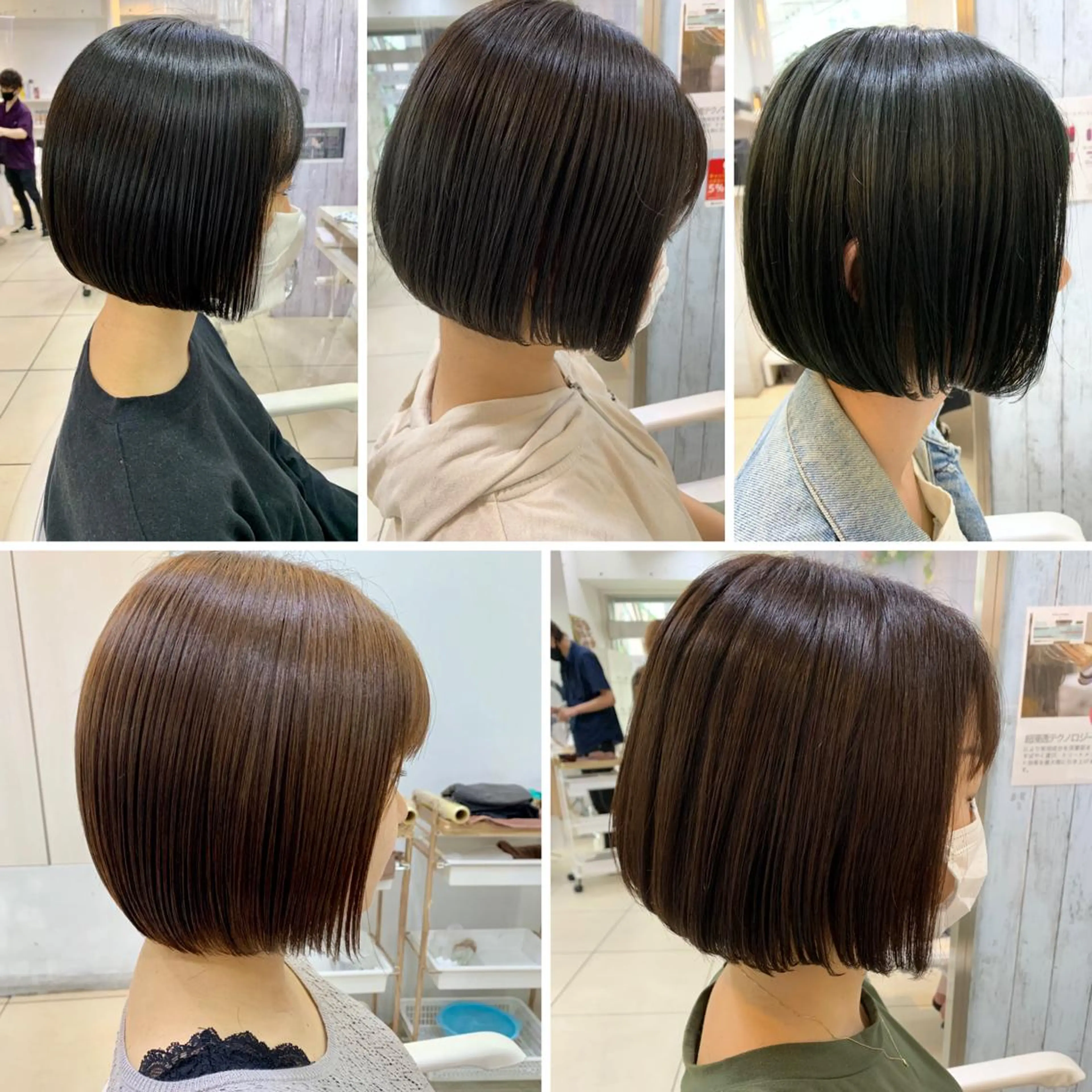 ショート カラー コテ巻き風パーマ/ クロスパーマ/久岡のヘアスタイル