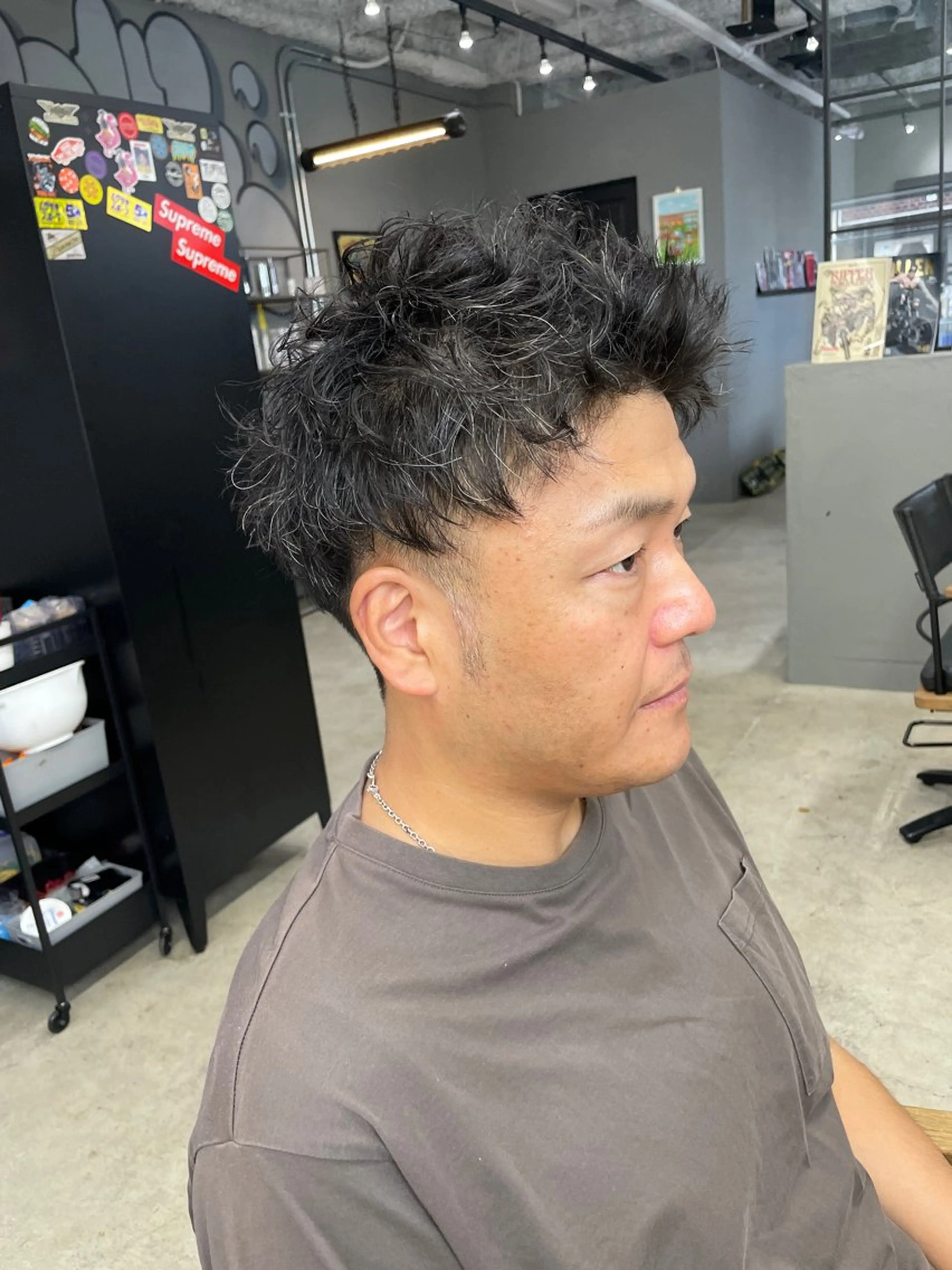 ショート パーマ メンズ カット パーマ メンズ専門サロン wokeのヘアスタイル