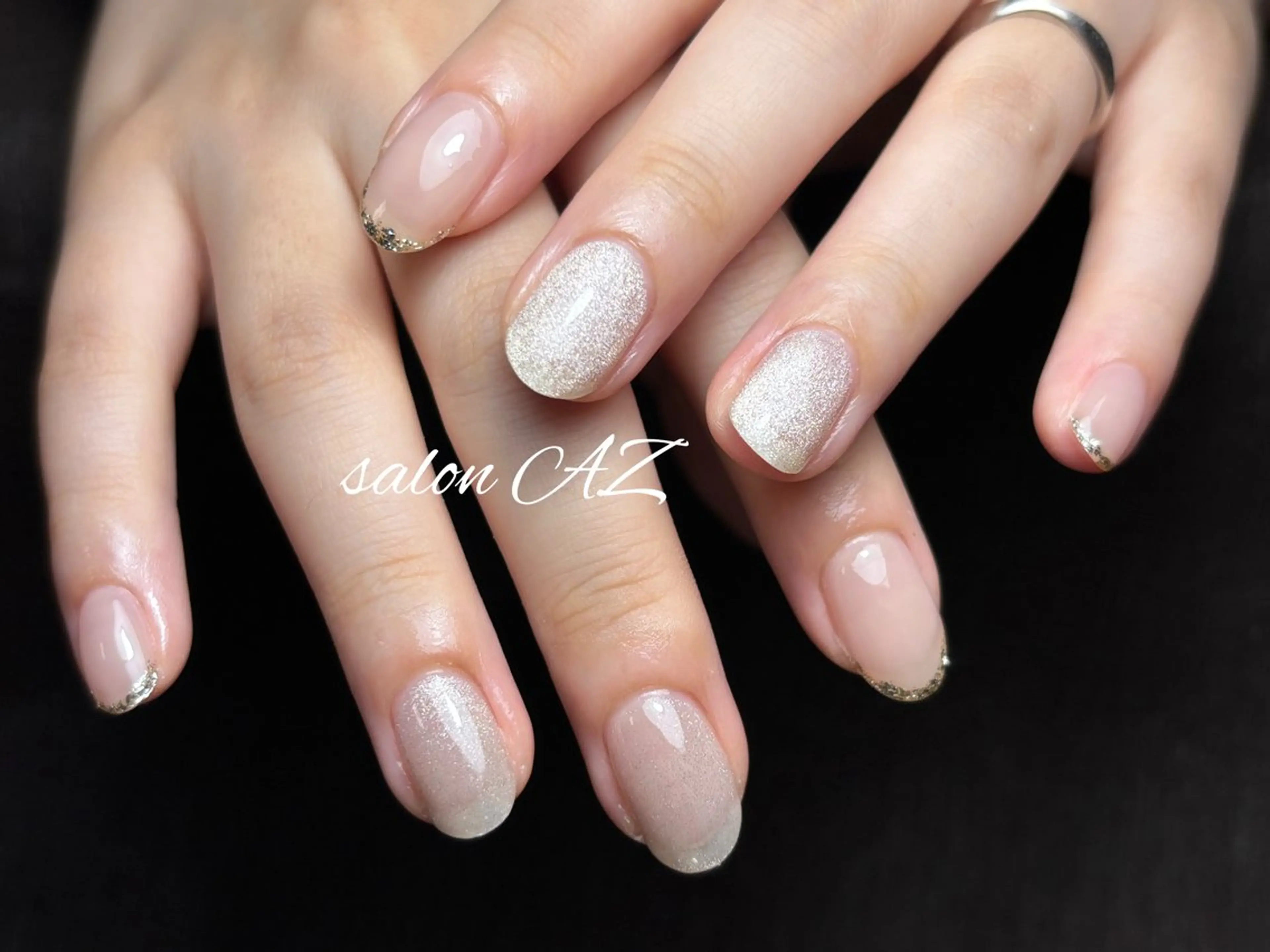 ネイル アートネイル 長さ出し フットネイル フレンチネイル ジェルネイル ハンドネイル salonAZ トップネイリストのネイルデザイン