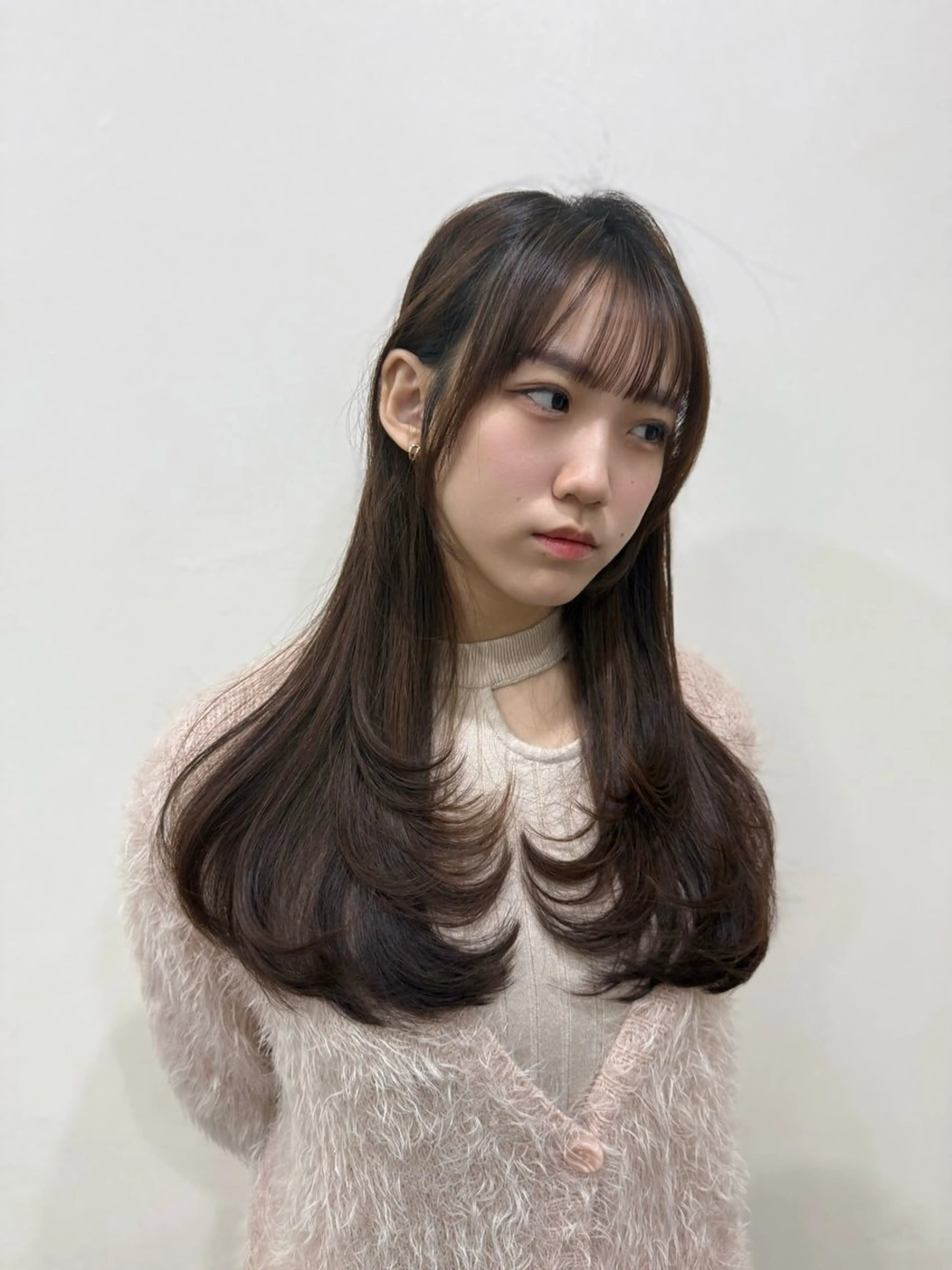 ロング レイヤーカット カット パーマ 韓国風パーマ/ 菅沼 成郷のヘアスタイル