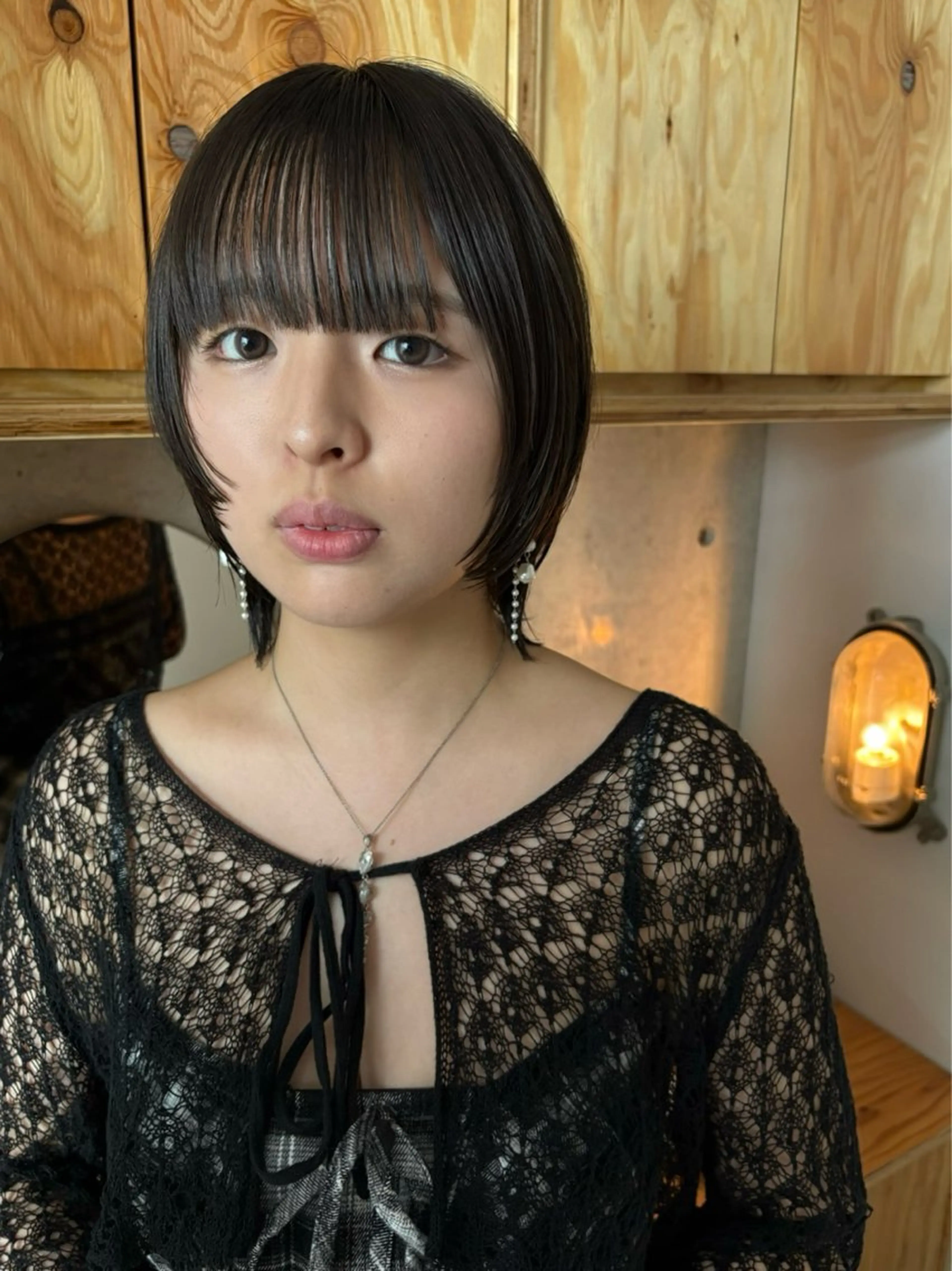 ショート カラー ボブ レイヤーカット カット ヘアカラー トリートメント 似合わせカット レイヤーボブウルフのヘアスタイル