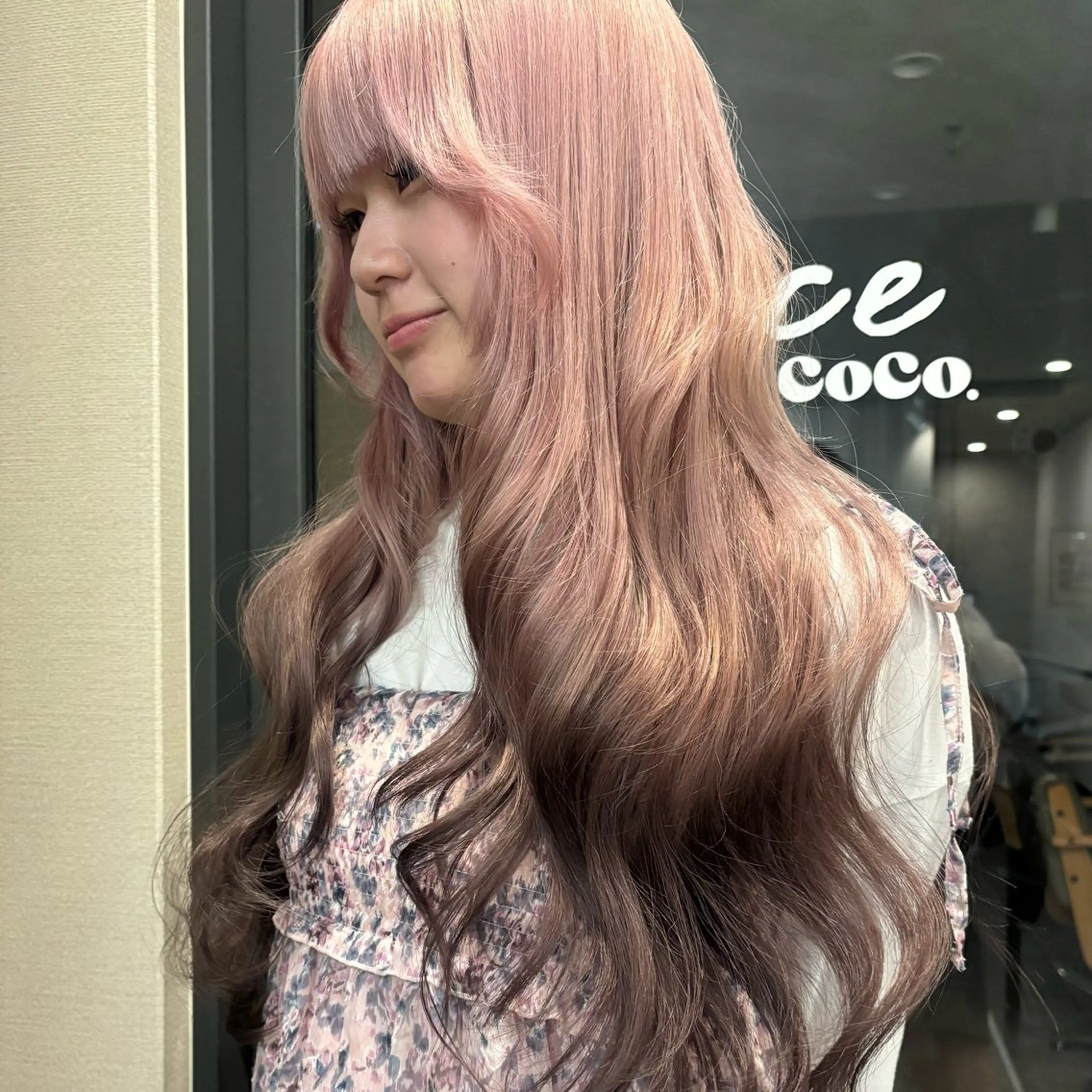 ロング カラー ボブ/髪質改善/ ベージュ／細川実知香のヘアスタイル