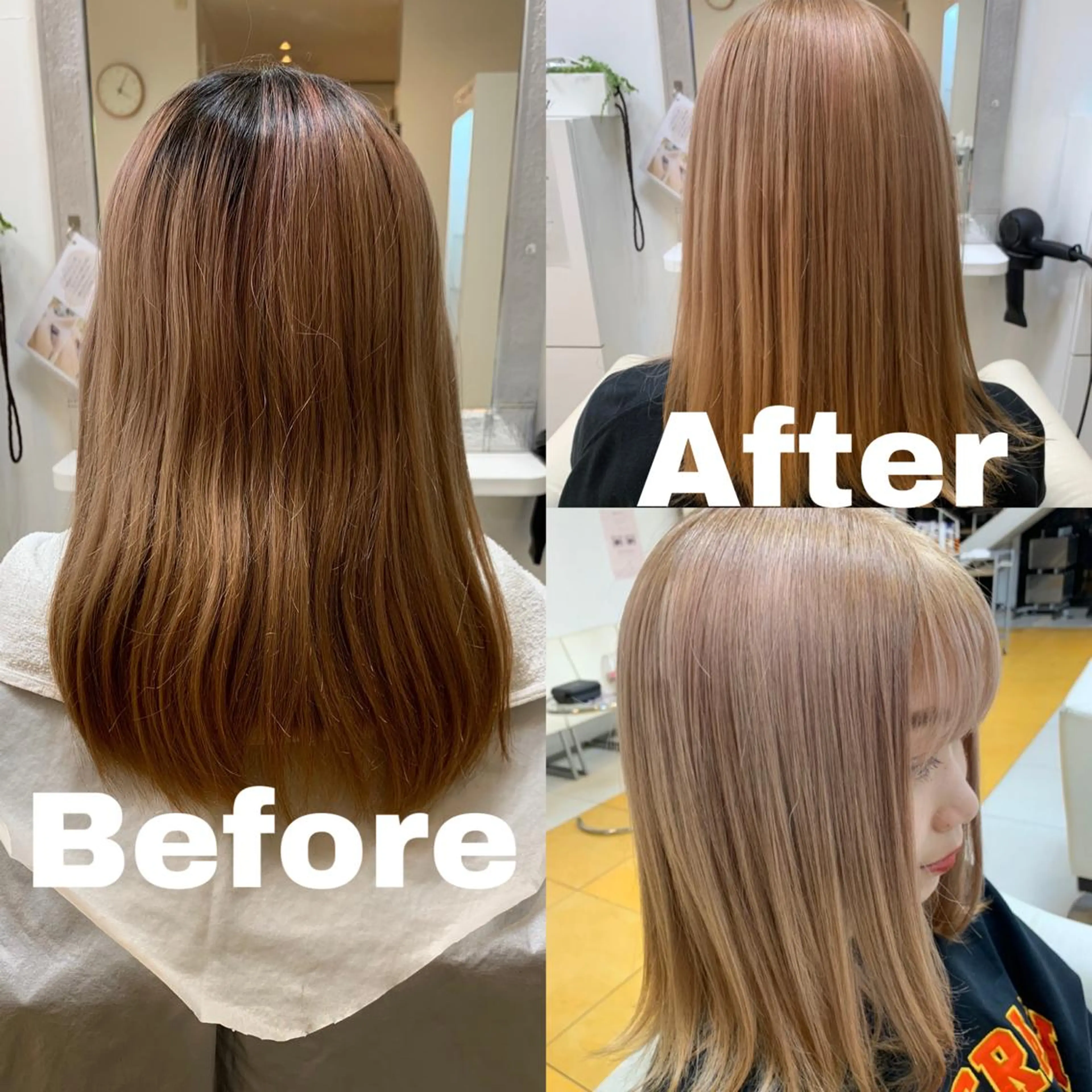 セミロング カラー ベージュカラー ヘアケアベースウィズ所属・柳川 玲也のヘアスタイル