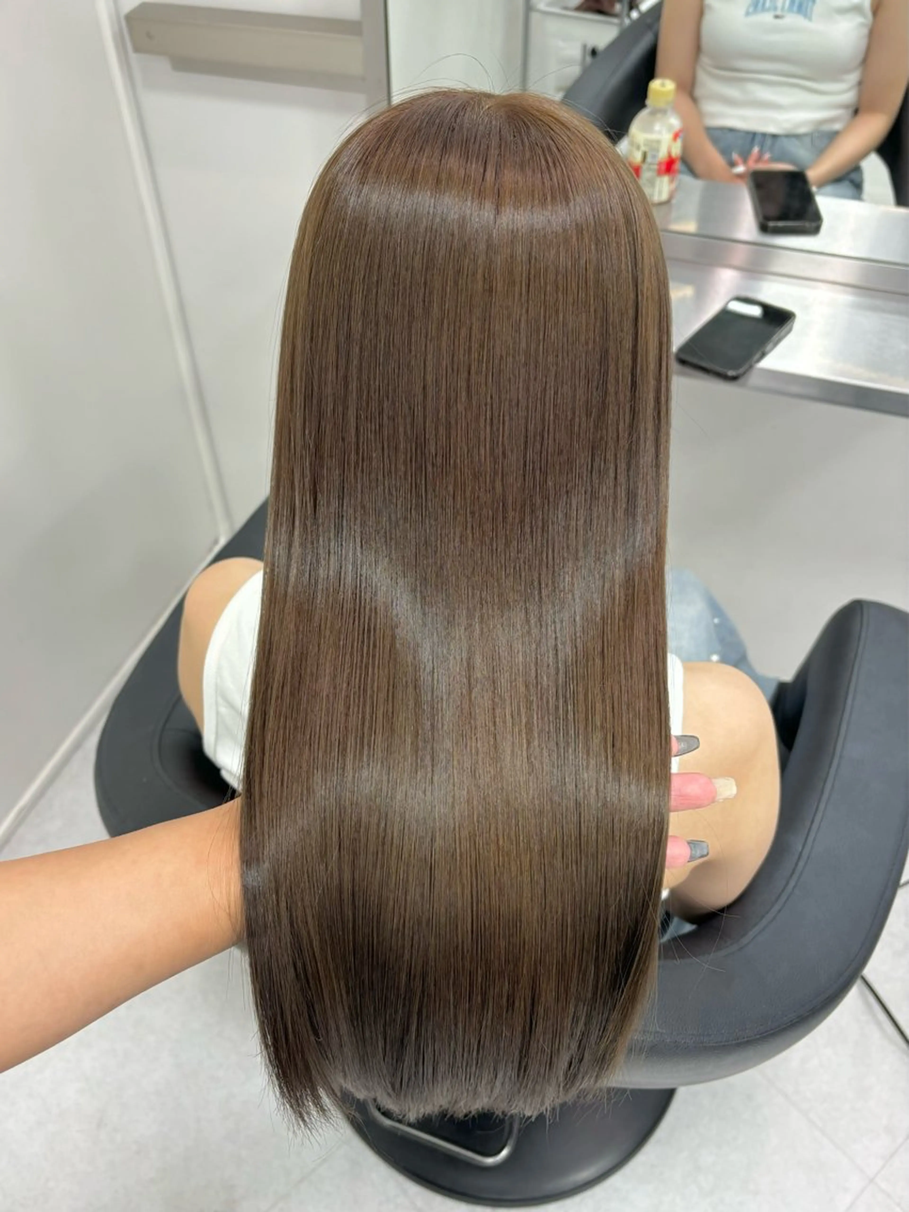 ロング カラー パーマ ベージュカラー オリーブベージュ 縮毛矯正 カット ヘアカラー 縮毛矯正 トリートメント Beleza Era所属・韓国レイヤー/ 縮毛矯正🎀minaのヘアスタイル