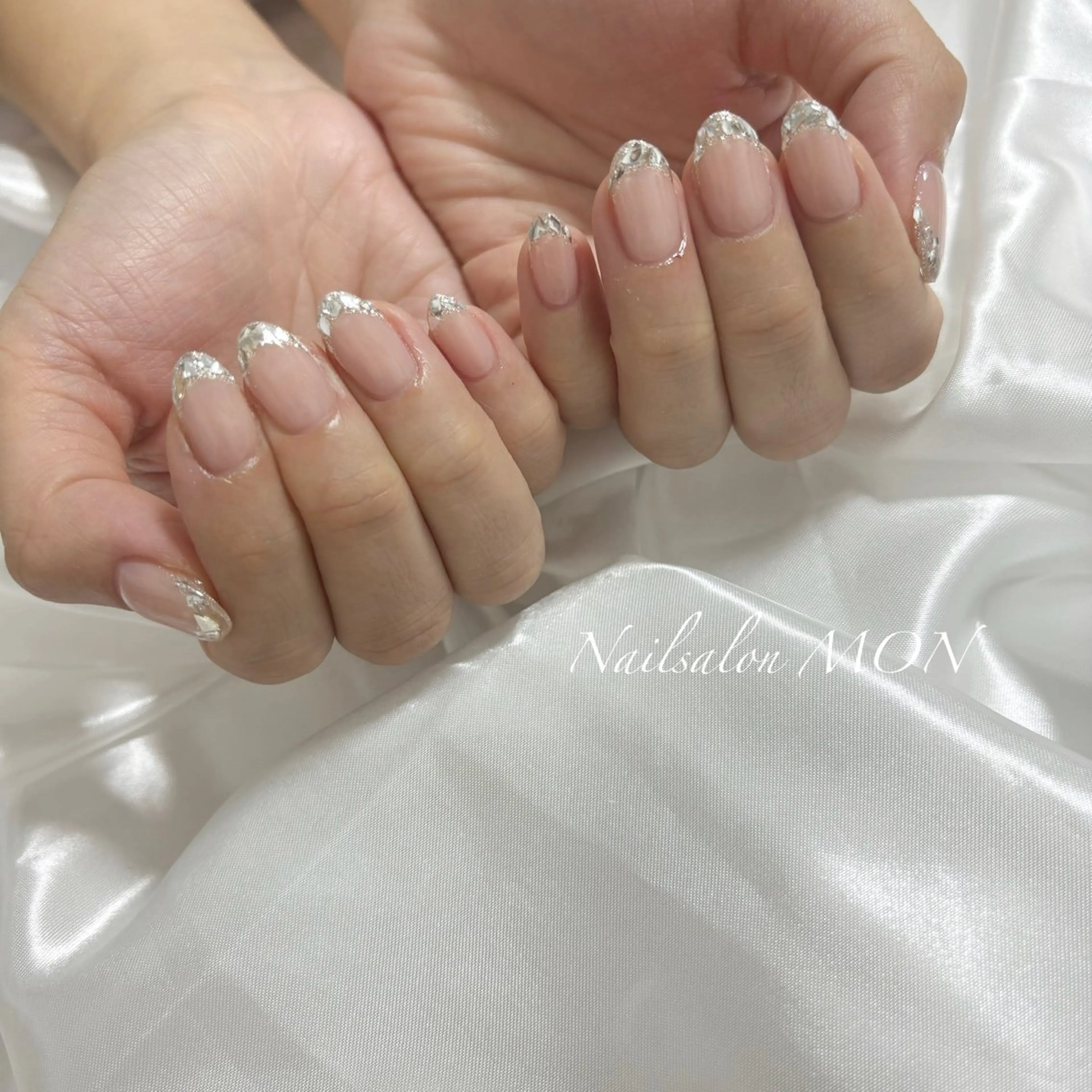 ネイル フレンチネイル ガラスフレンチ ハンドネイル Nailsalon MONのネイルデザイン