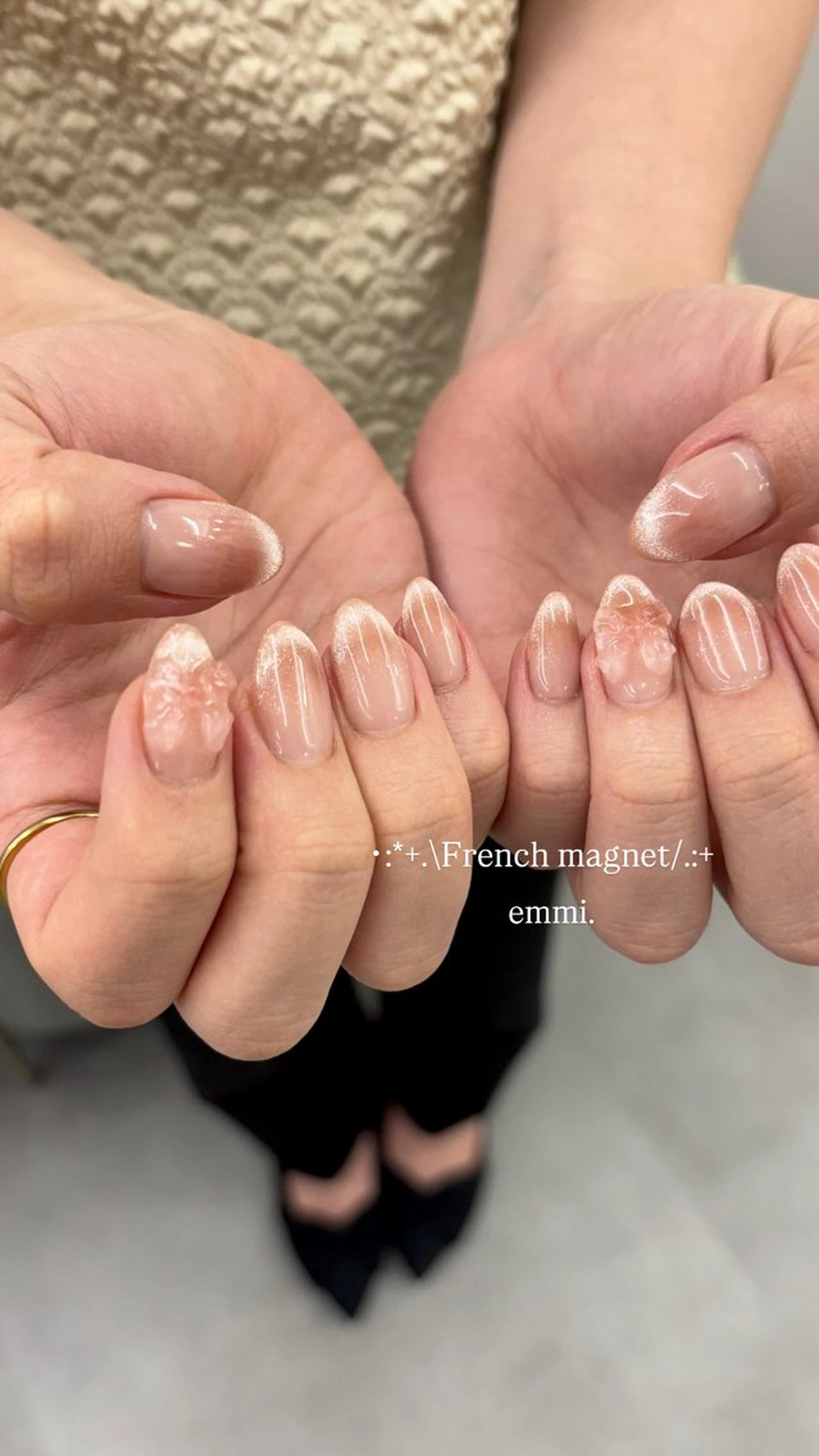 ネイル チークネイル フットネイル フレンチネイル ガーリー 氷ネイル・うるうるネイル ハンドネイル GO TODAY SHAiRE SALON 表参道colore店所属・emmi nailのネイルデザイン