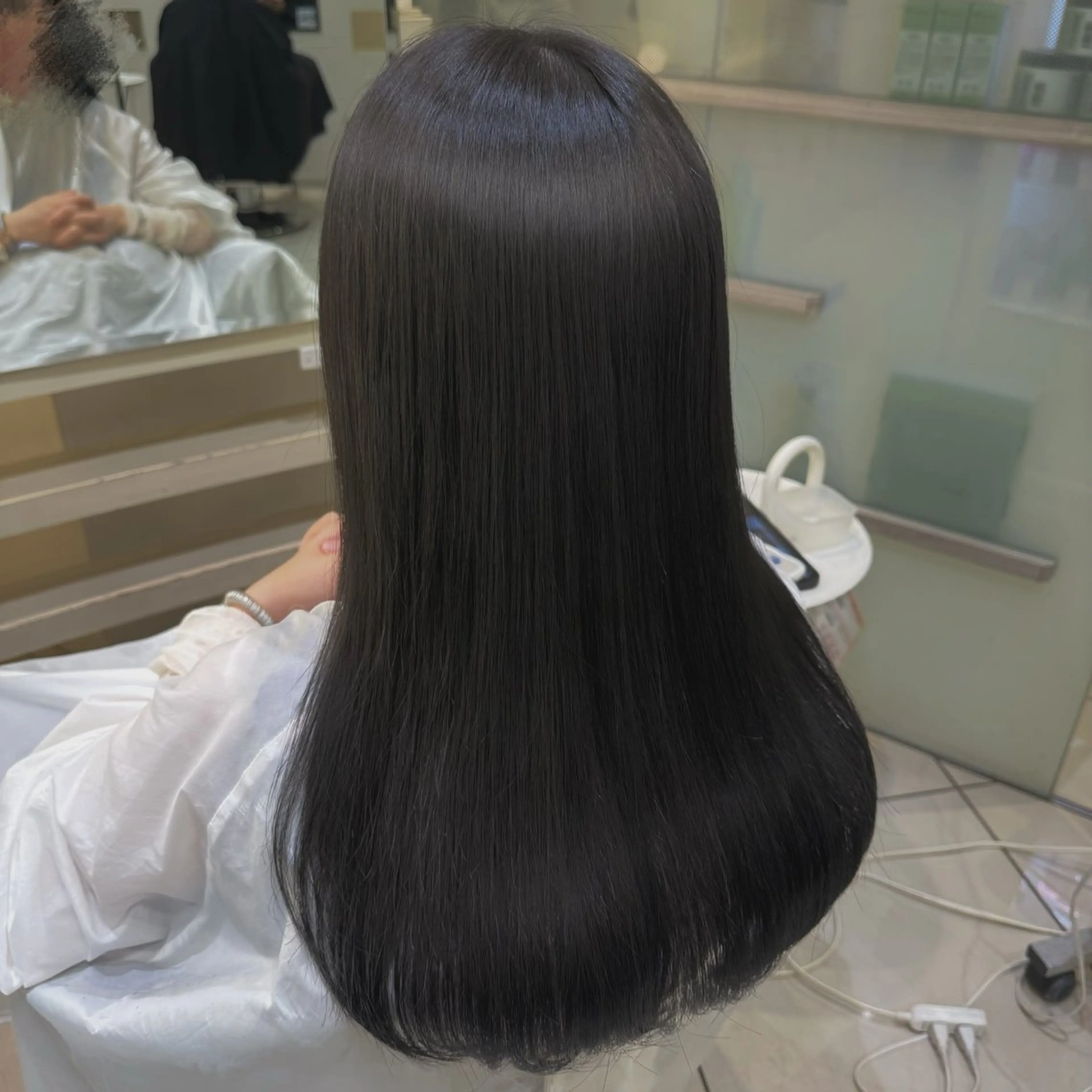 ロング カット ヘアカラー トリートメント 🫧オリーブ/赤み消 し/暗髪🫧野本麗奈のヘアスタイル