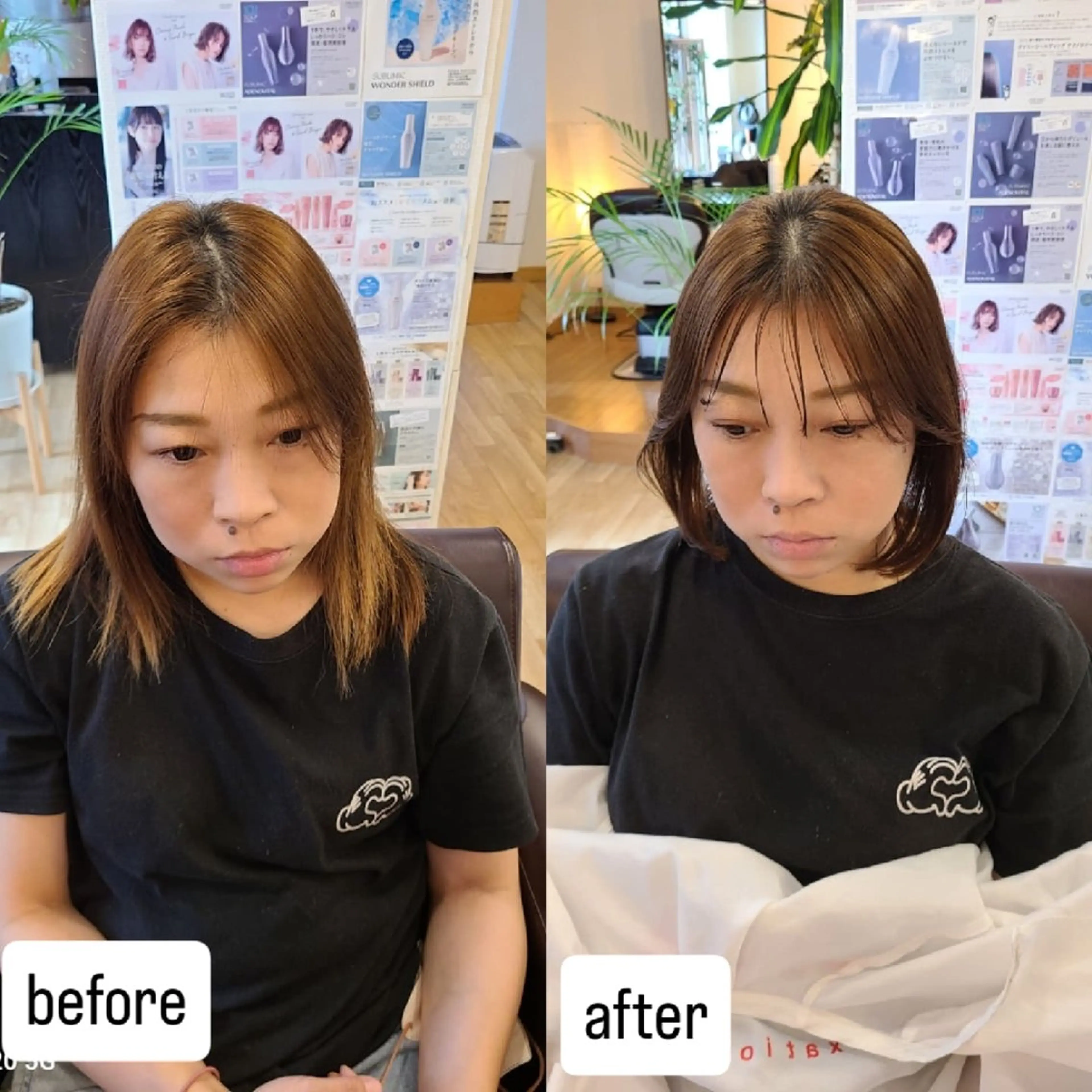 ミディアム シ マのヘアスタイル