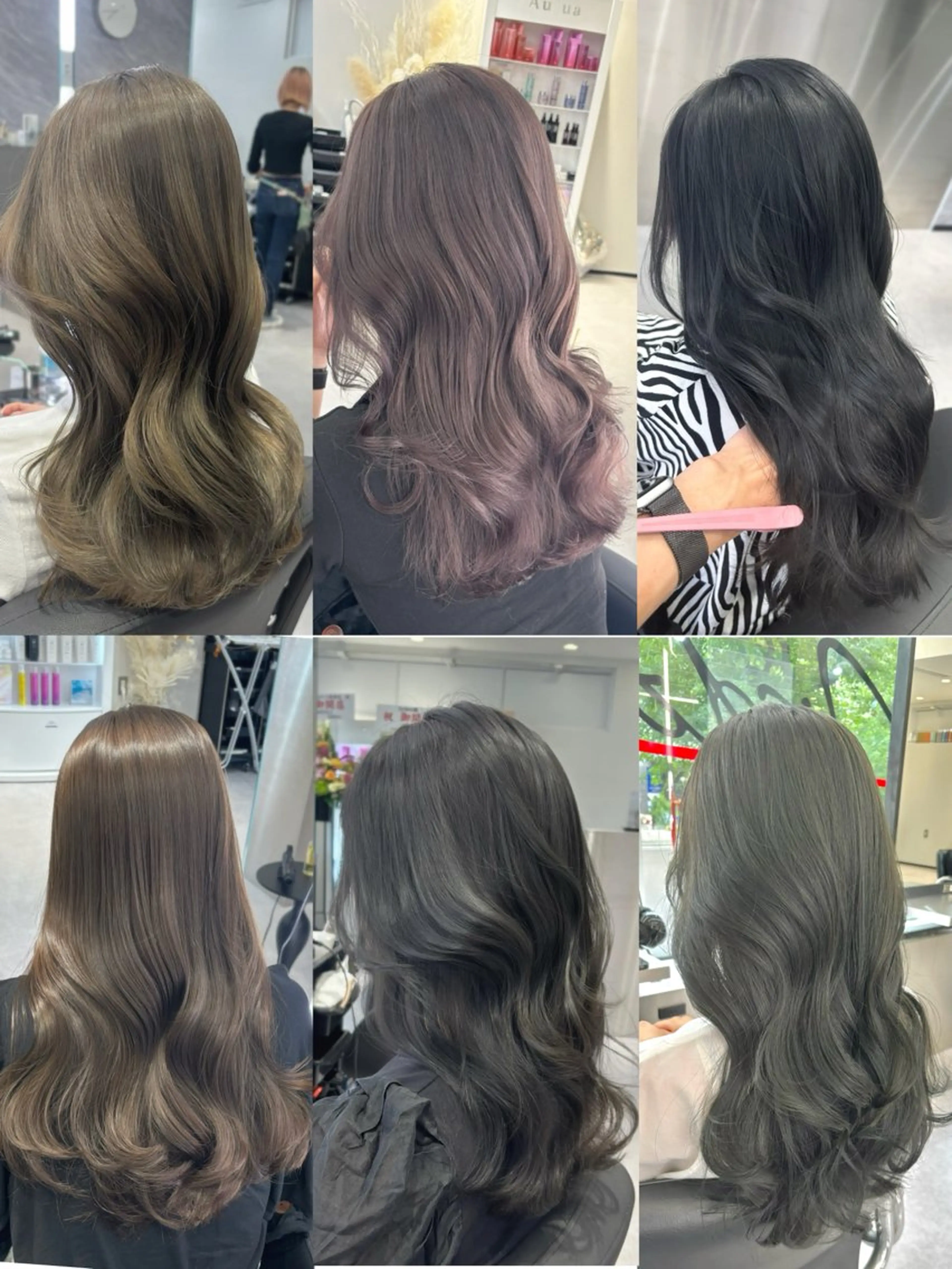 ロング カラー ヘアカラー トリートメント ブリーチなしレイヤー 髪質改善/韓国ヘアのヘアスタイル