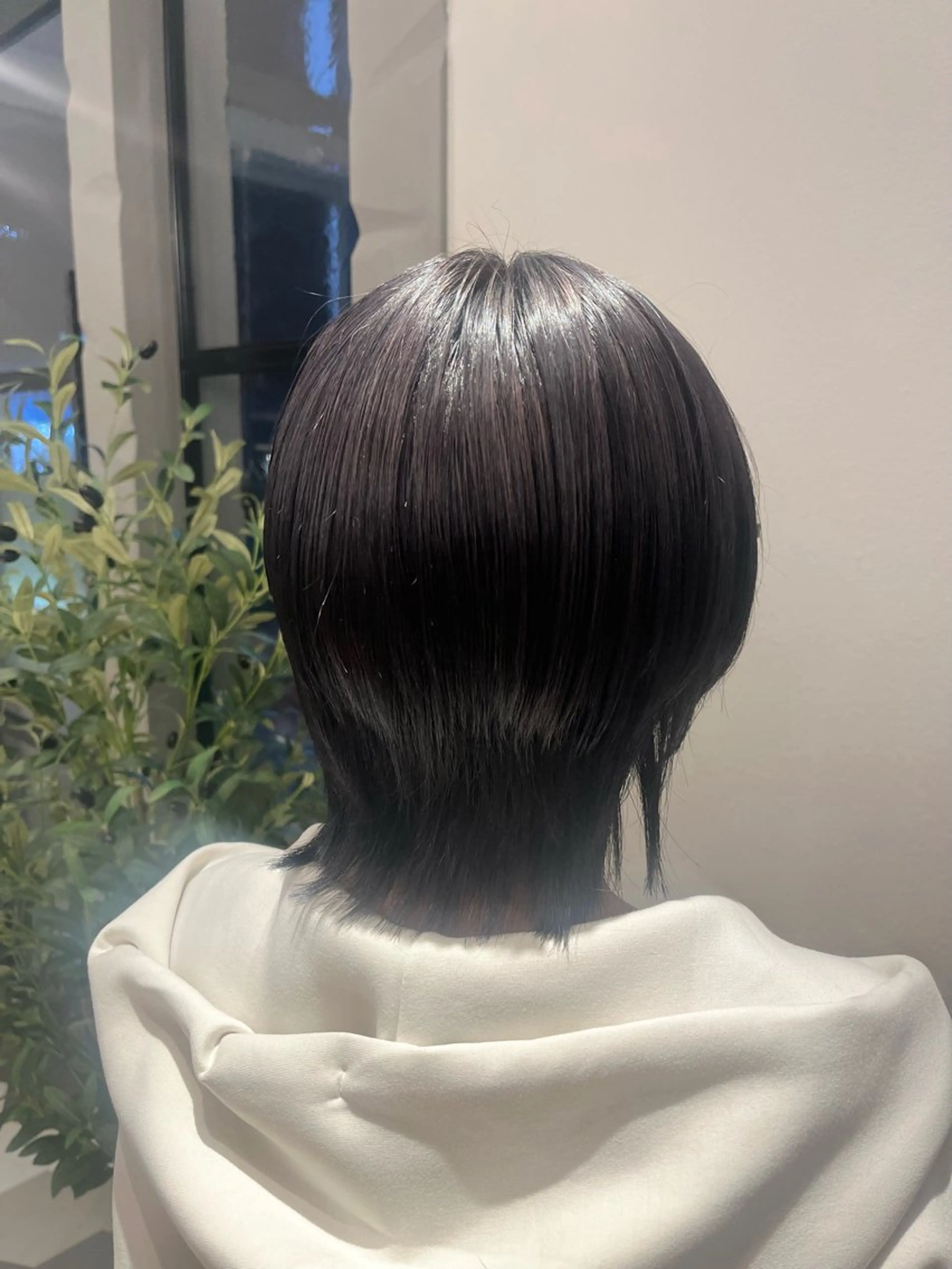 ショート カラー ブリーチ ディープラベンダー ラベンダーカラー カット ヘアカラー ヘアセット/暖 色/顔周り/あつはのヘアスタイル
