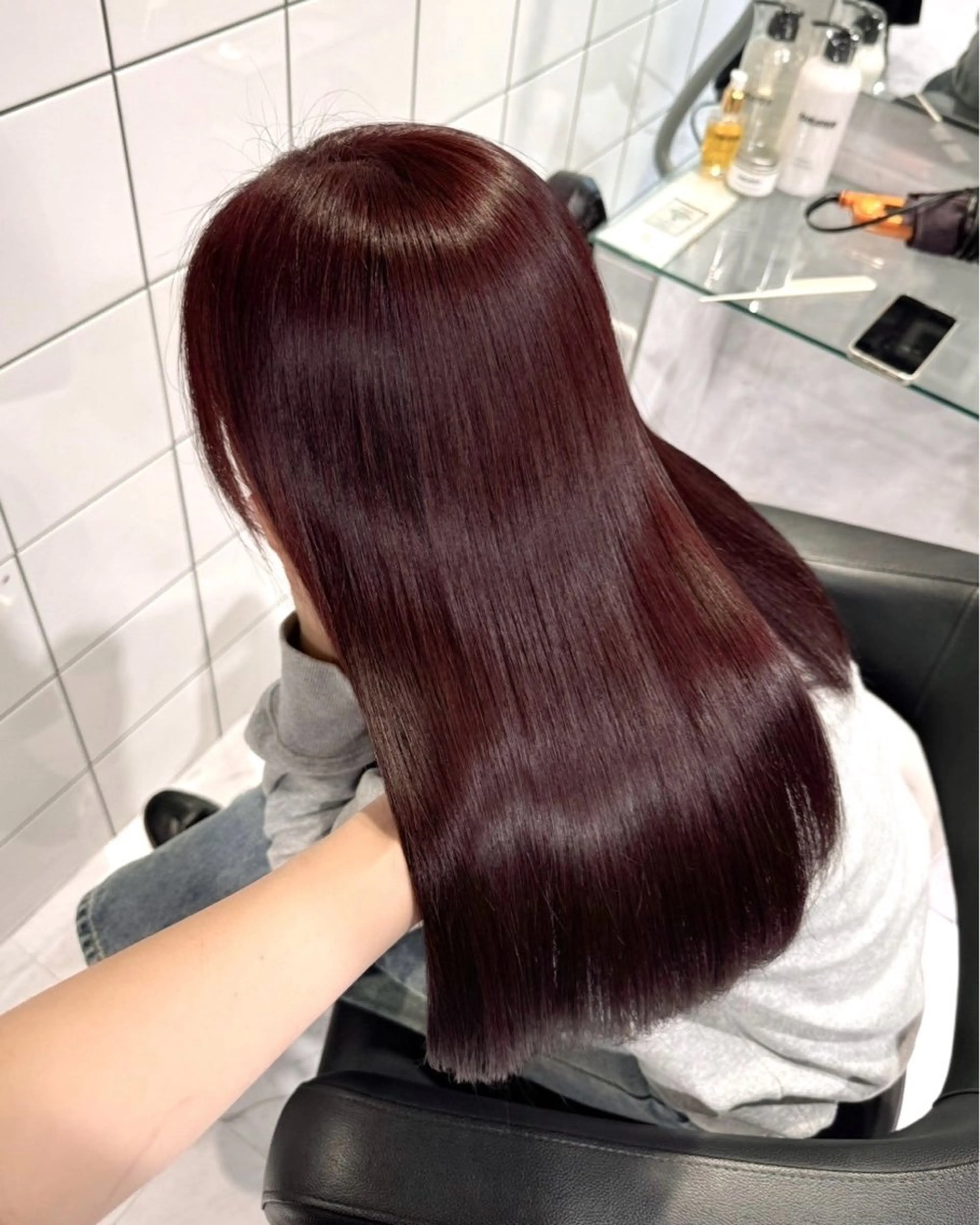 ロング カラー ヘアカラー トリートメント ヘッドスパ ヘアセット 表参道♡暗髪^ྀི 艶カラー♡アユミのヘアスタイル