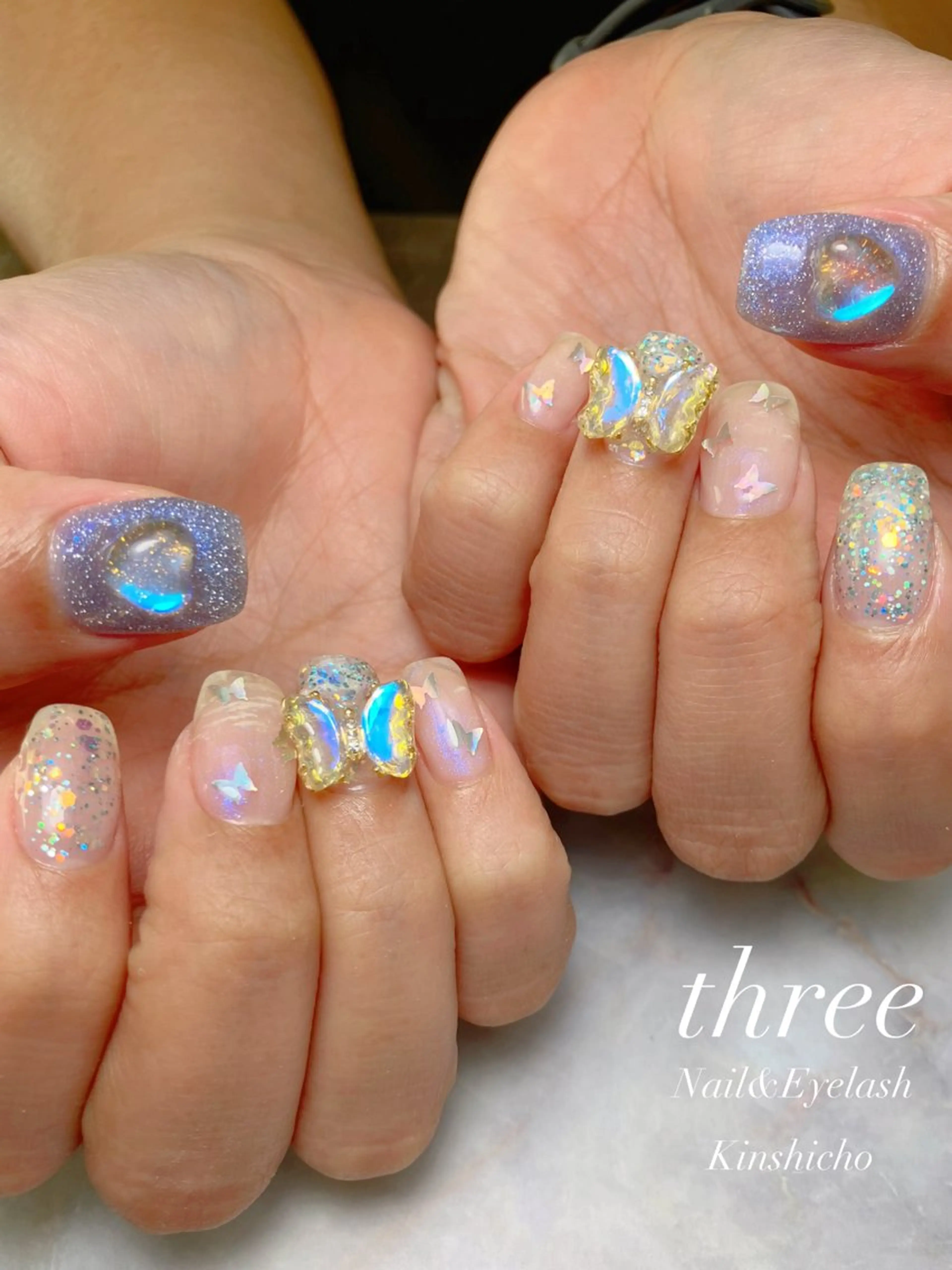ネイル キラキラネイル 韓国ネイル ラメ(グリッター) three Nail&Eyeのネイルデザイン