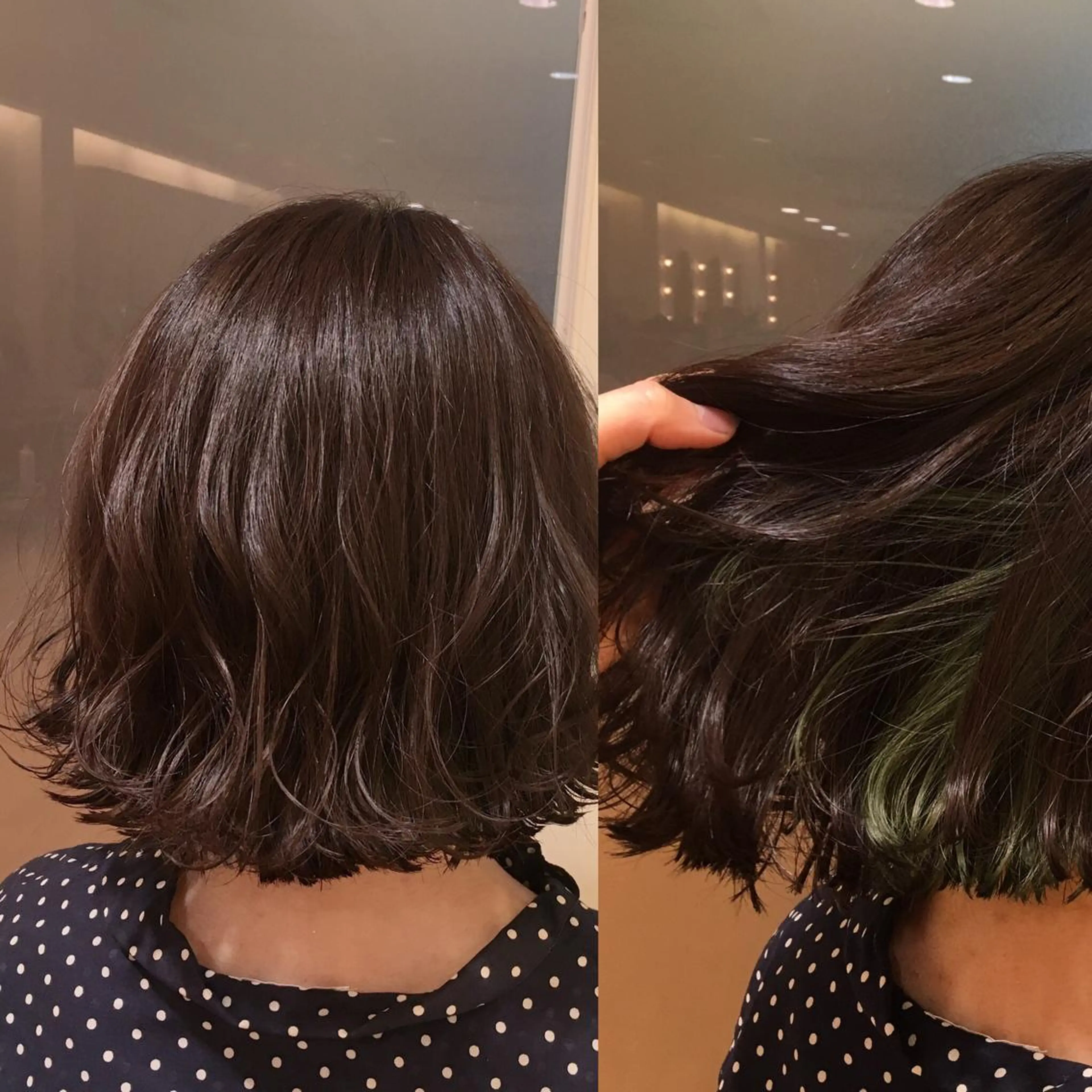 ミディアム カラー インナーカラー 加藤 あやみのヘアスタイル