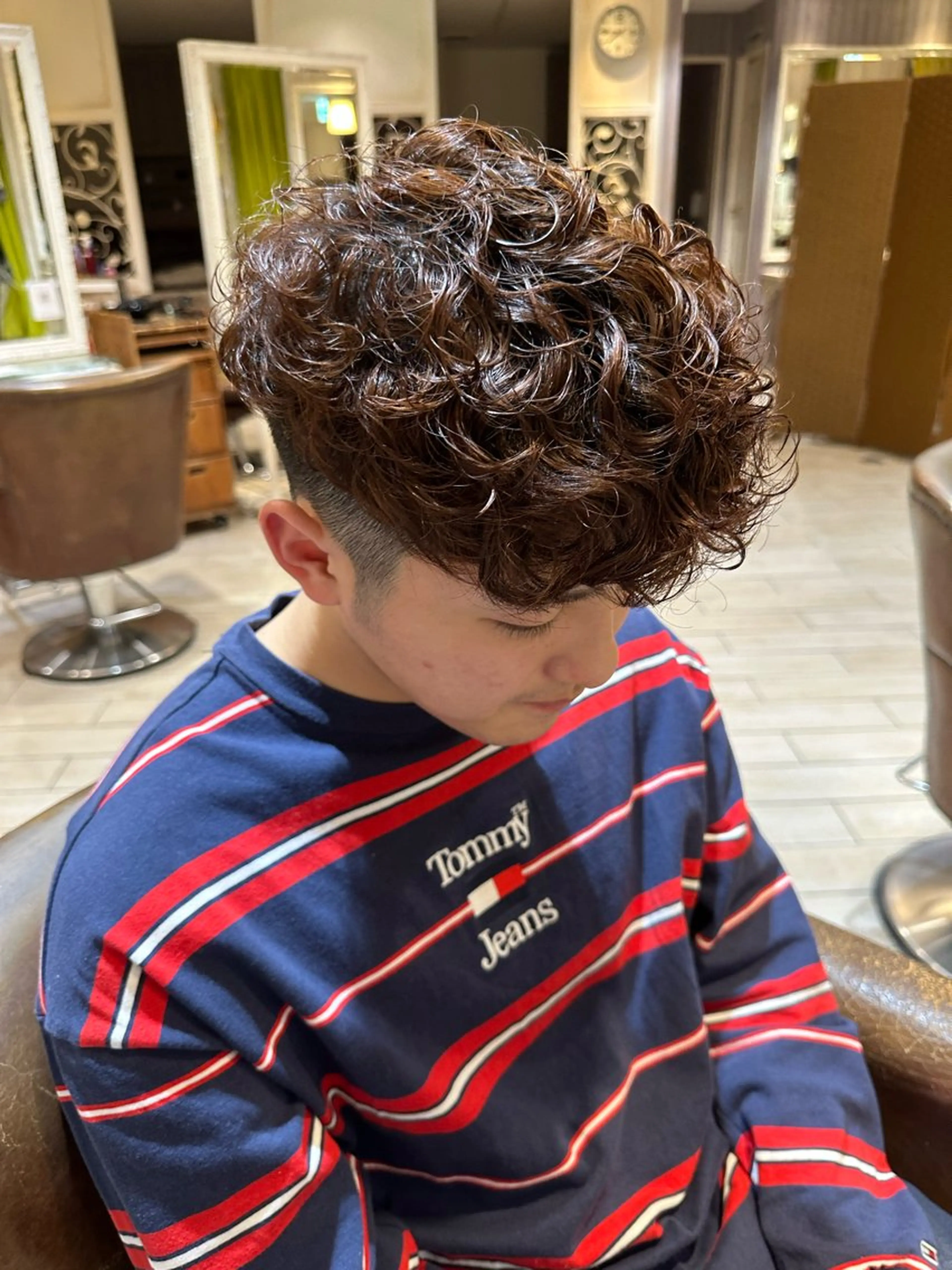 パーマ メンズ カット パーマ 増渕 駿介のヘアスタイル