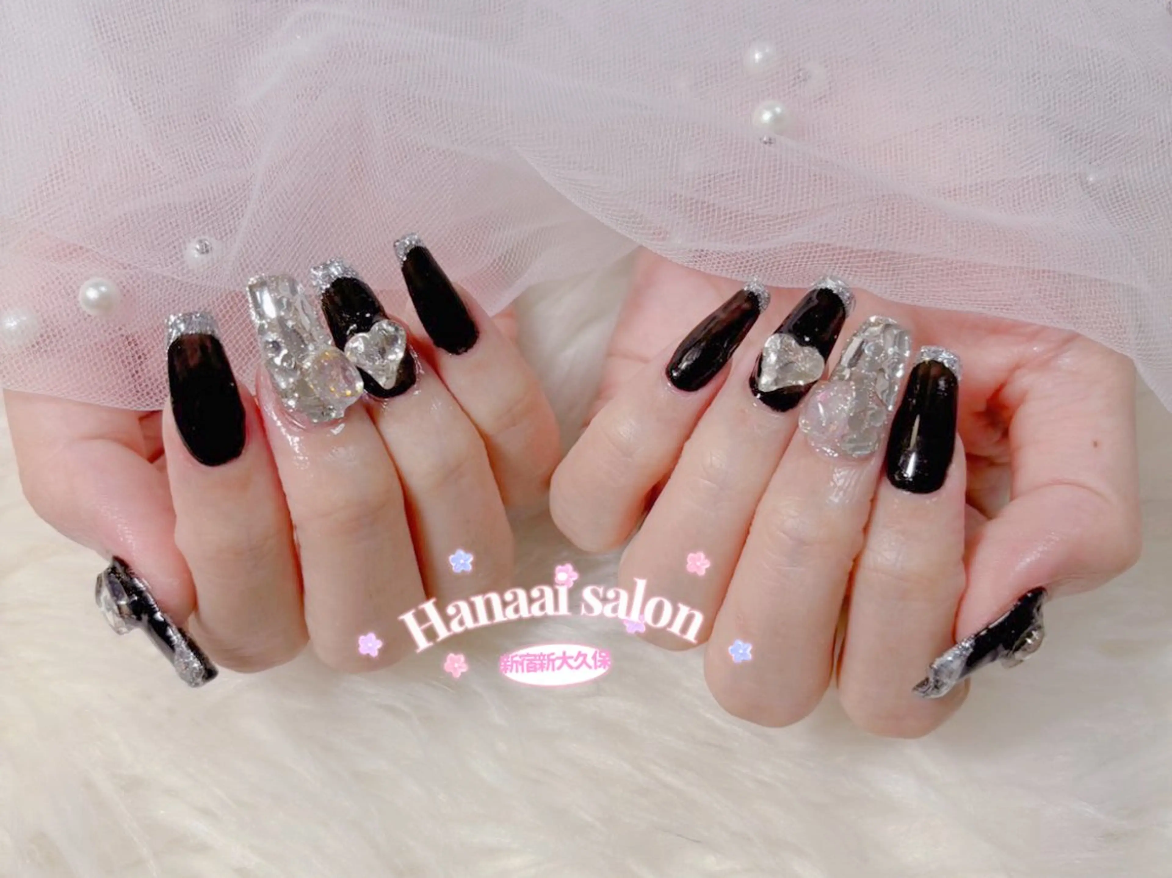 セミロング ハンドネイル Hanaai salon あまねのネイルデザイン