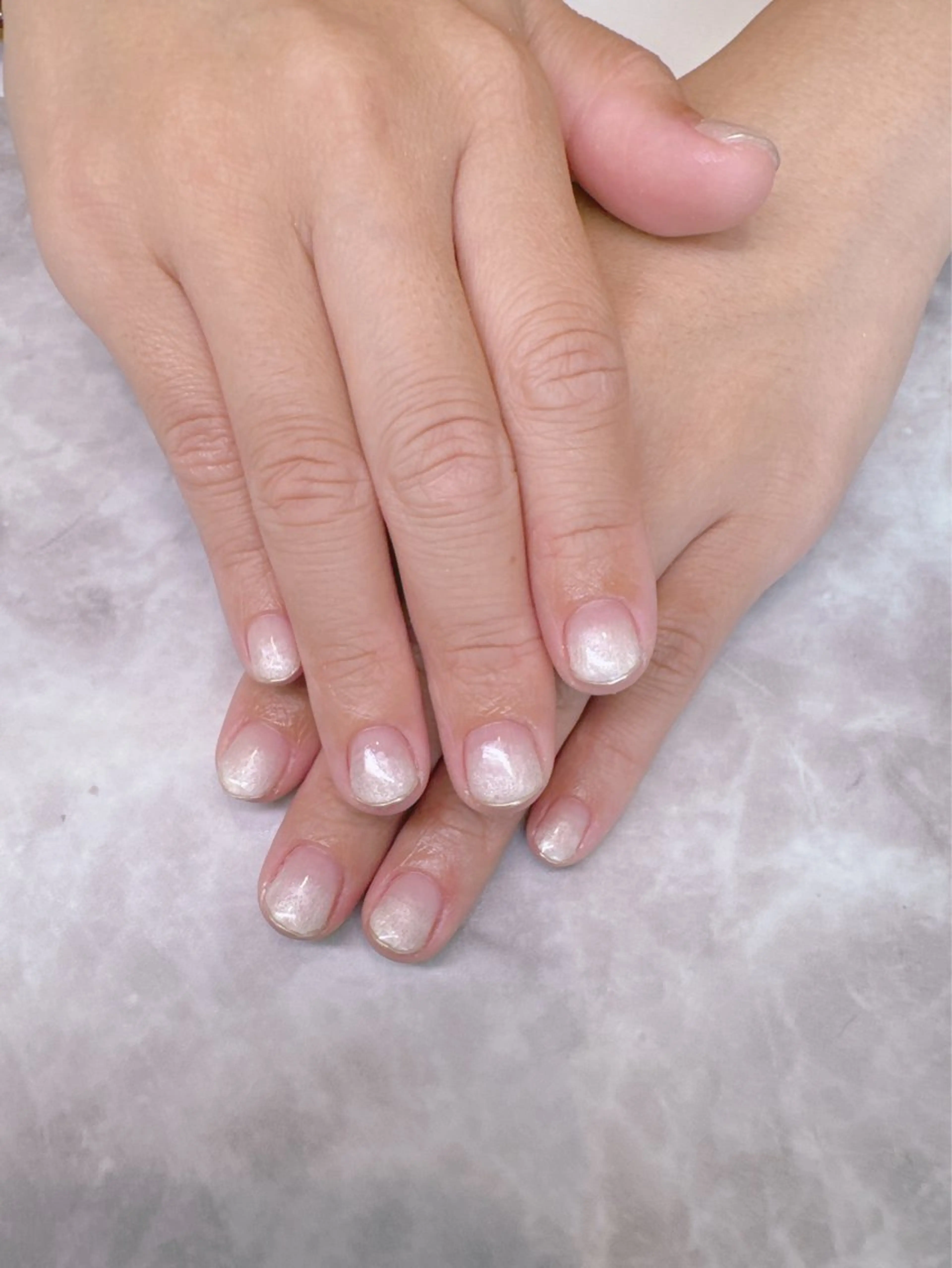 ネイル フレンチネイル グラデーション ミラーネイル ハンドネイル olim nailspaceのネイルデザイン