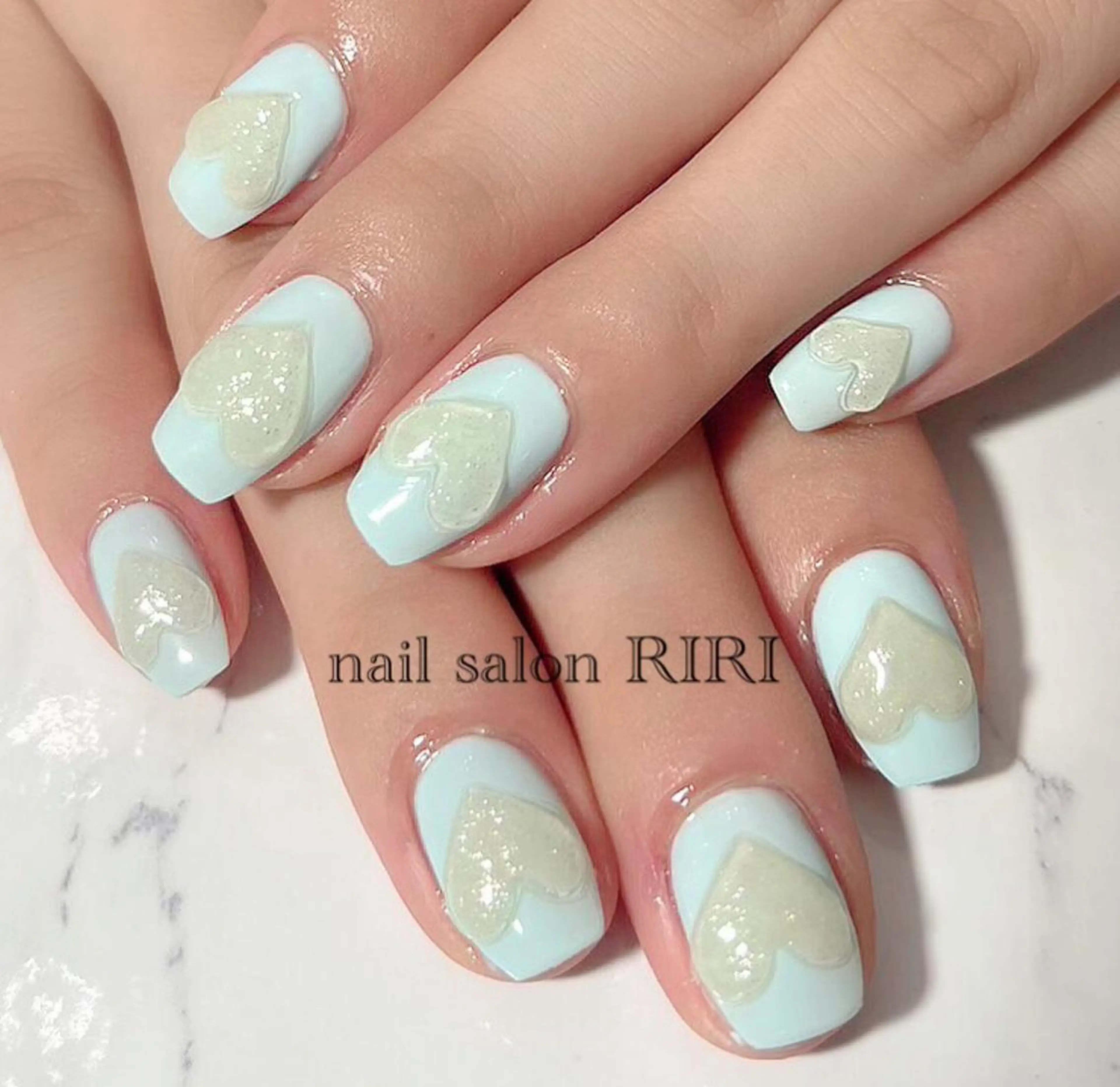 ネイル ハート ぷっくりネイル private  nail  salon RIRI所属・RIRI リリのネイルデザイン