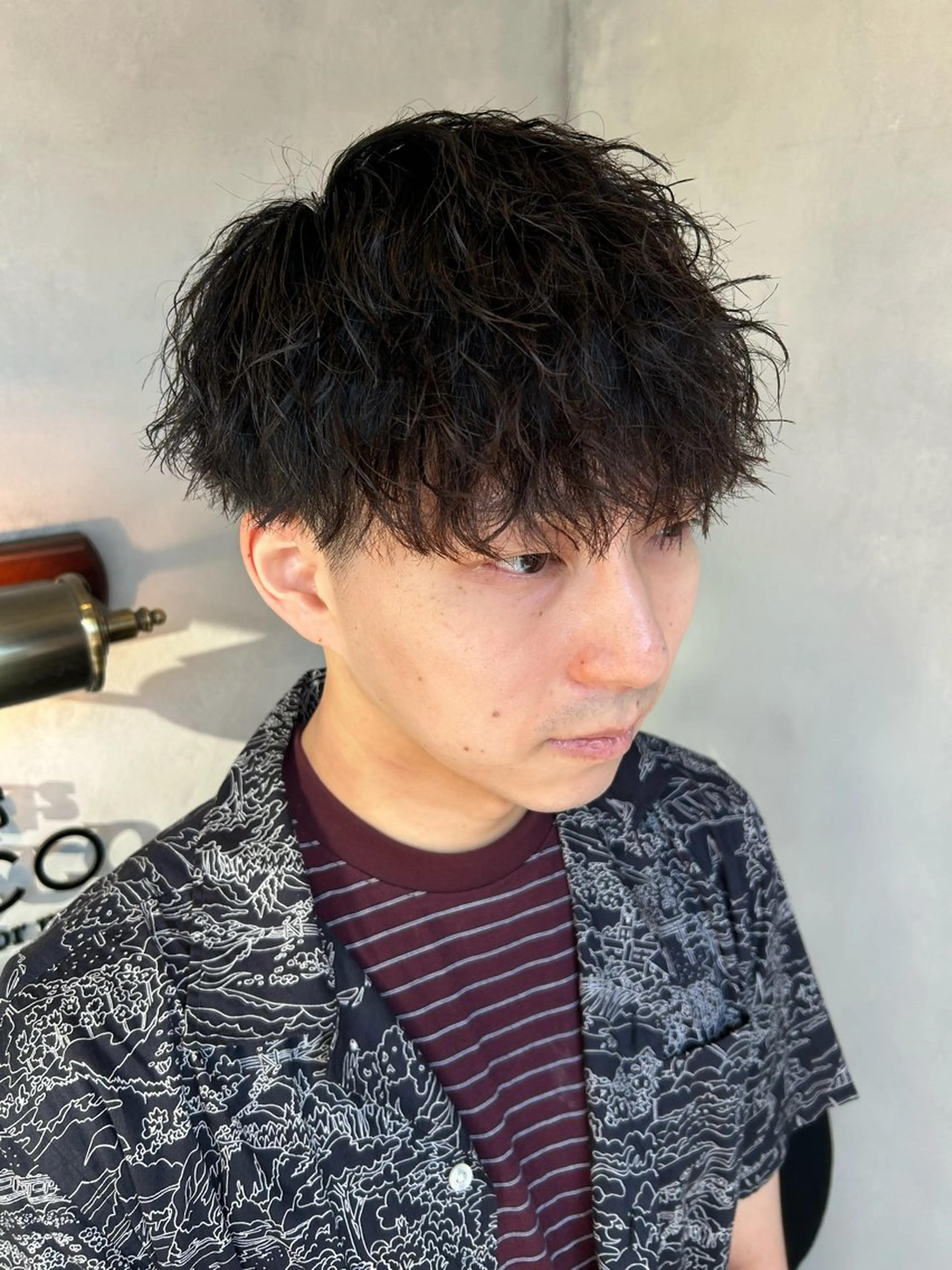 ミディアム パーマ メンズ カット パーマ トリートメント 🔥メンズ特化🔥 塩拓巳のヘアスタイル