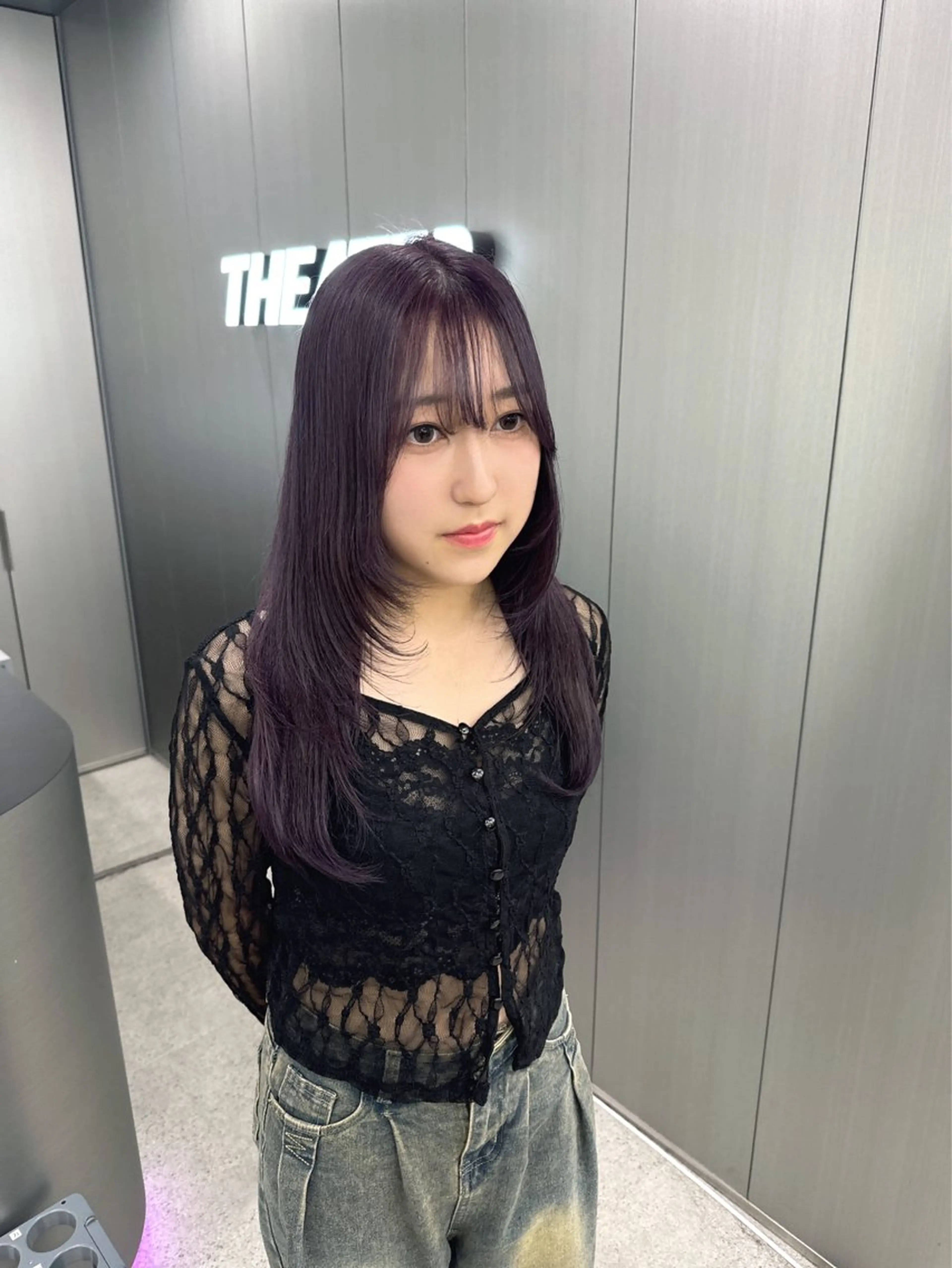 ロング カラー ヘアカラー 暗髪🩶ラベンダー/ ブルー/ユウナ🤍のヘアスタイル