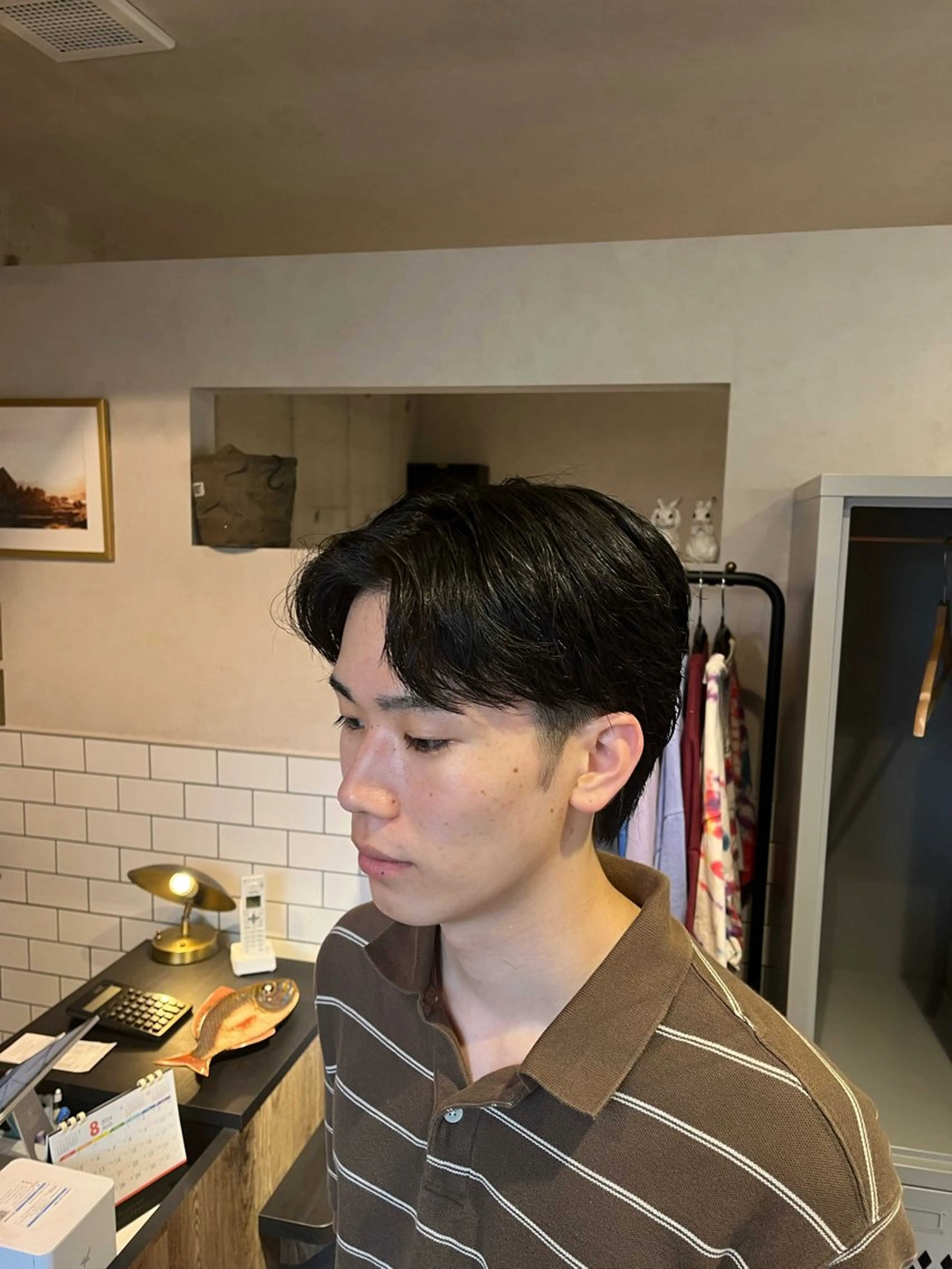 ショート メンズ センターパート ショートヘア カット Lamp所属・🌀メンズパーマ🌀 🐏丸山祐宇🐏のヘアスタイル