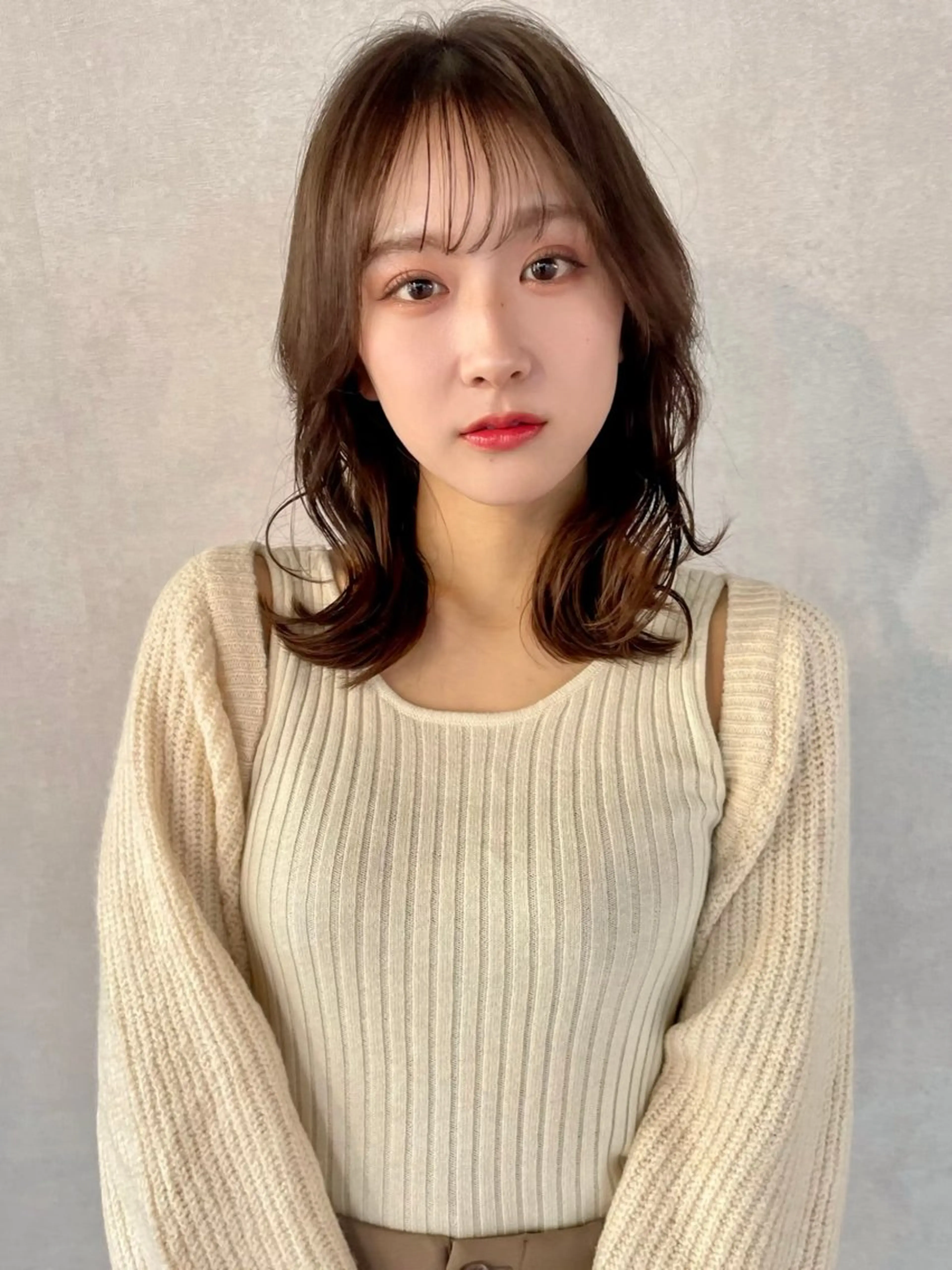 セミロング カラー ヘアアレンジ アッシュ 透明感カラー グレージュ 髪質改善 カット ヘアカラー ✨韓国レイヤー/ 透明感カラー✨冨永剛のヘアスタイル