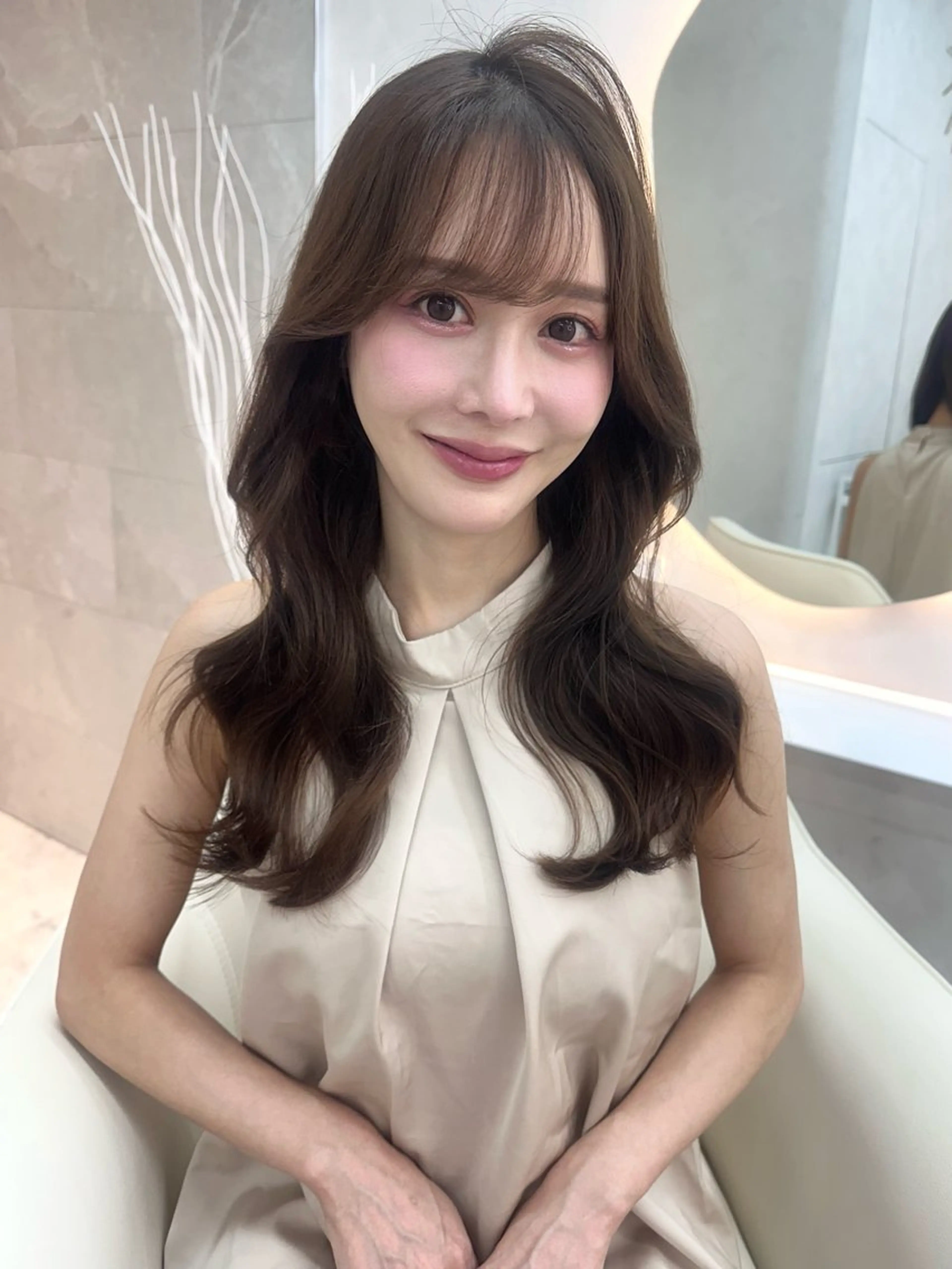 ロング カラー ベージュカラー ブリーチ ブラウンカラー ケアブリーチ 透明感カラー カット ヘアカラー トリートメント 🦋高瀬寛菜🦋 韓国/ブリーチのヘアスタイル