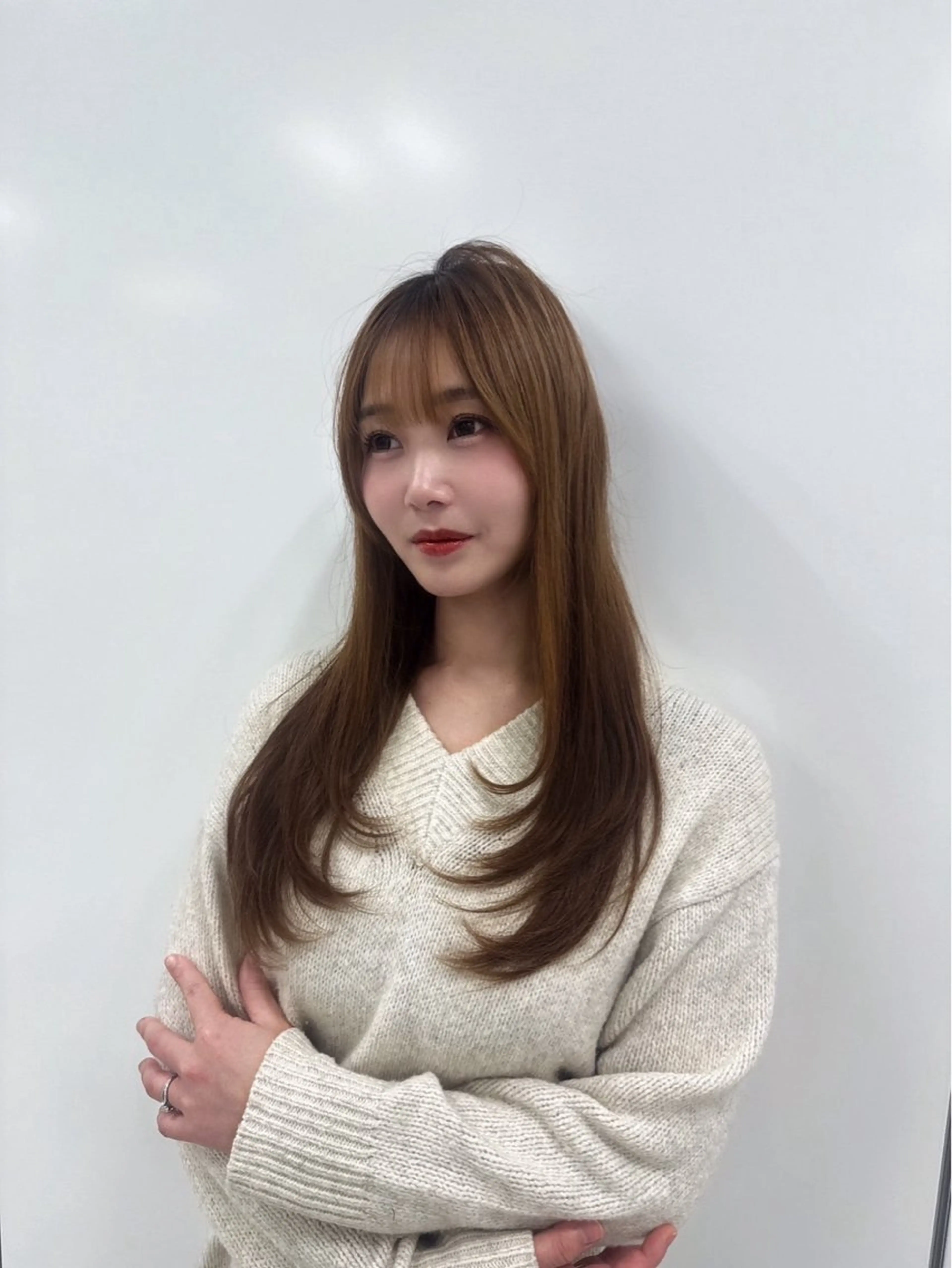ロング カラー カット ヘアカラー トリートメント 韓国レイヤー/ ハッシュカットひかるのヘアスタイル
