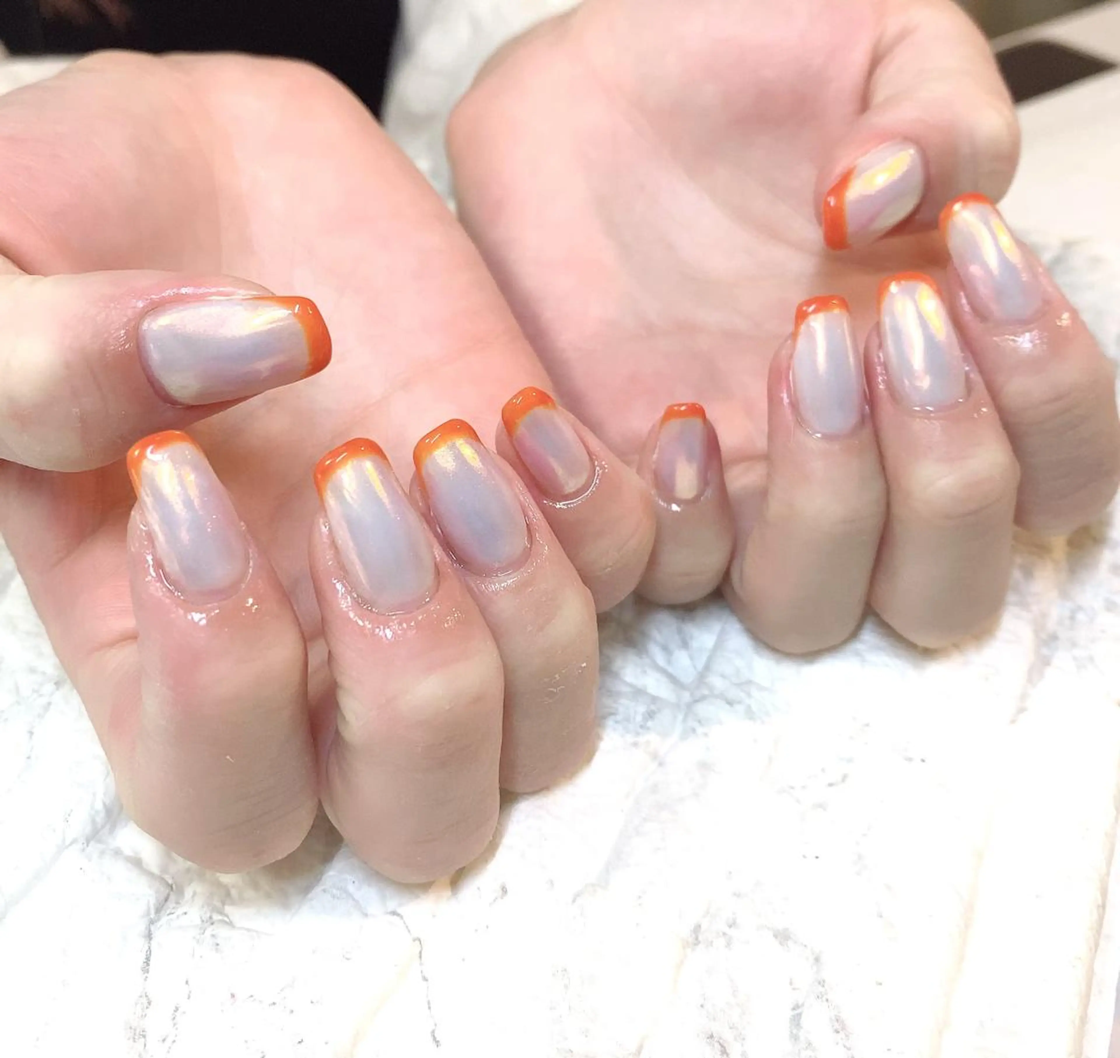 ネイル オーロラネイル フレンチネイル yochi nailのネイルデザイン